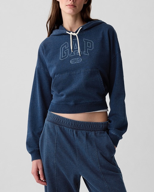 Imagen 0 de Sudadera de mujer cerrada con capucha logo de la marca y bolsillos de canguro