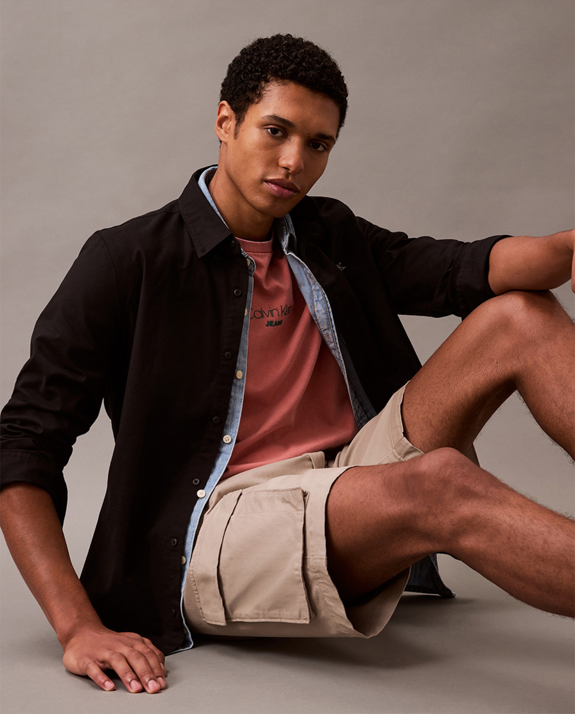 Calções Cargo Bege-5