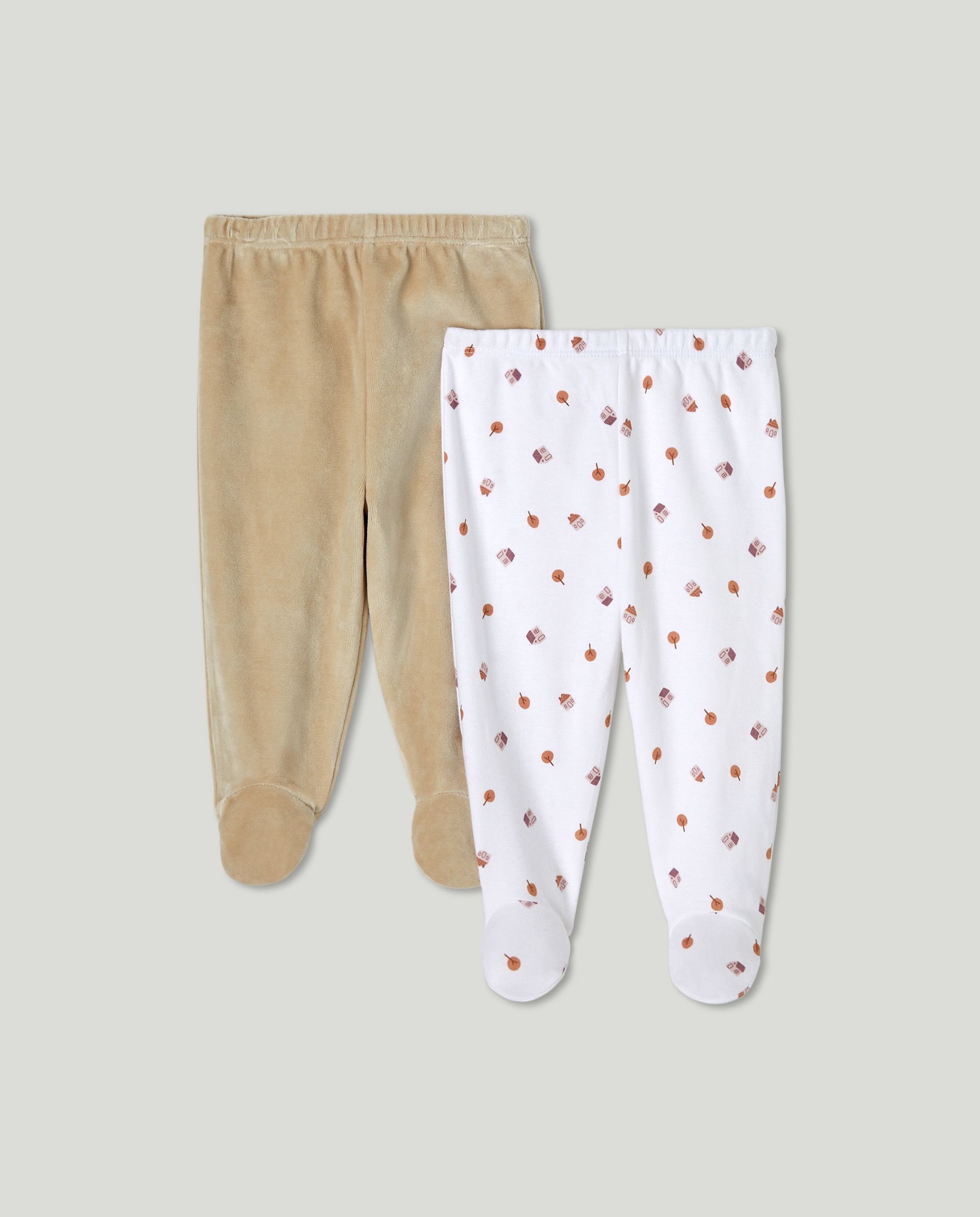 Pack de dos polainas de bebé Meses/1-3 Medida 62 cm Camel