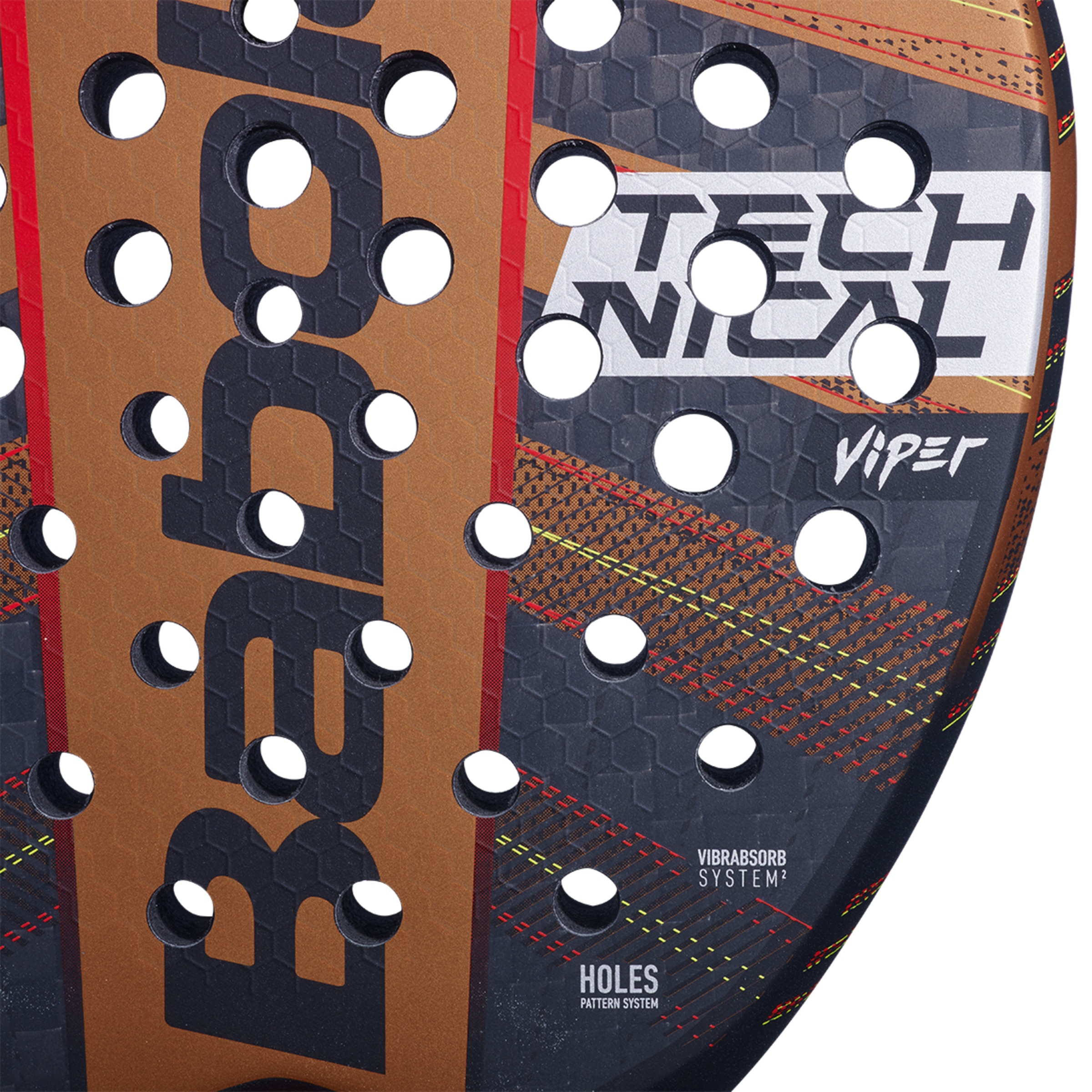 Raquete de Padel Technical Viper Vermelho / Preto-5