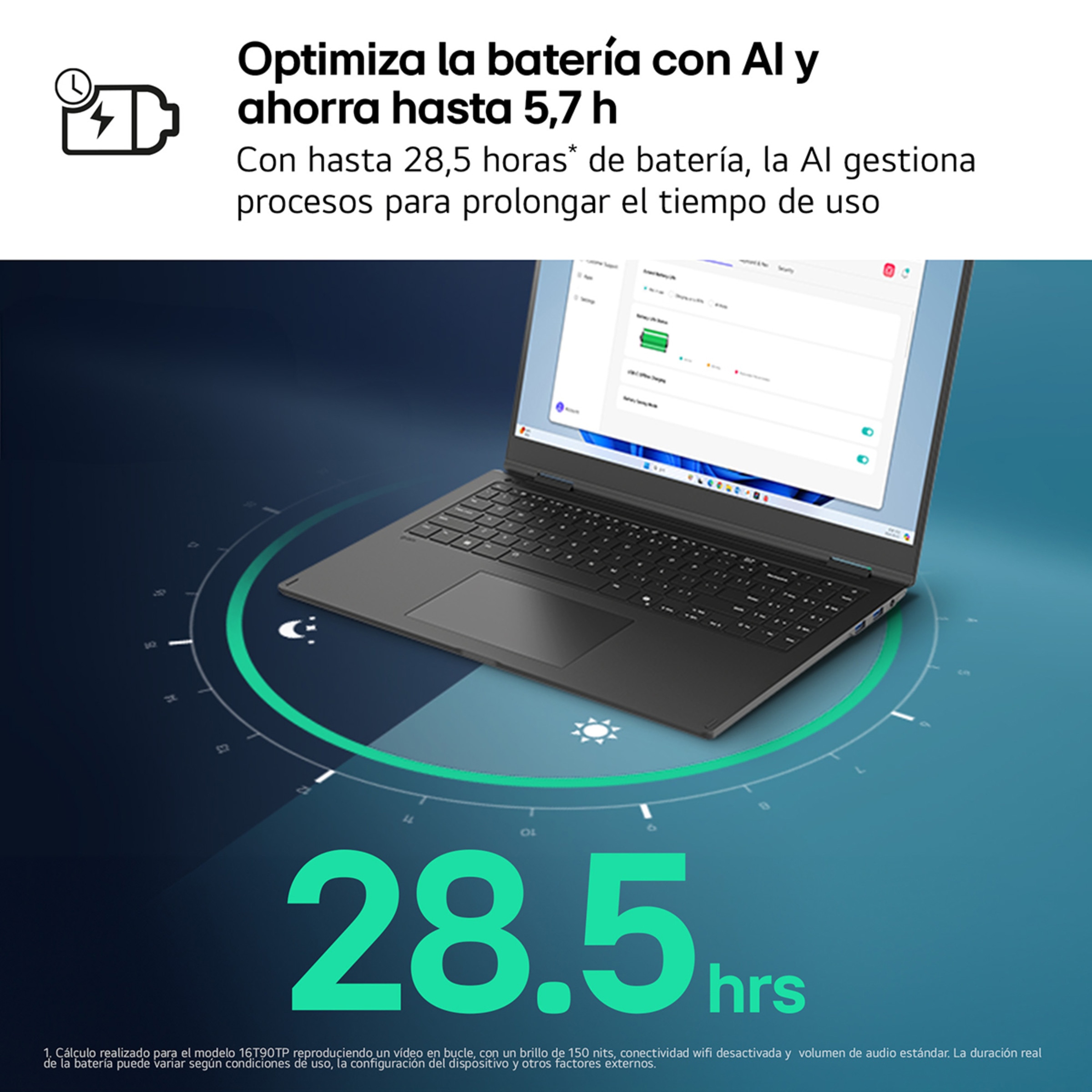 Portátil LG gram 16Z90TL, Intel Core Ultra 5-228V, 16GB, 1TB SSD, 16", W11 Negro-4