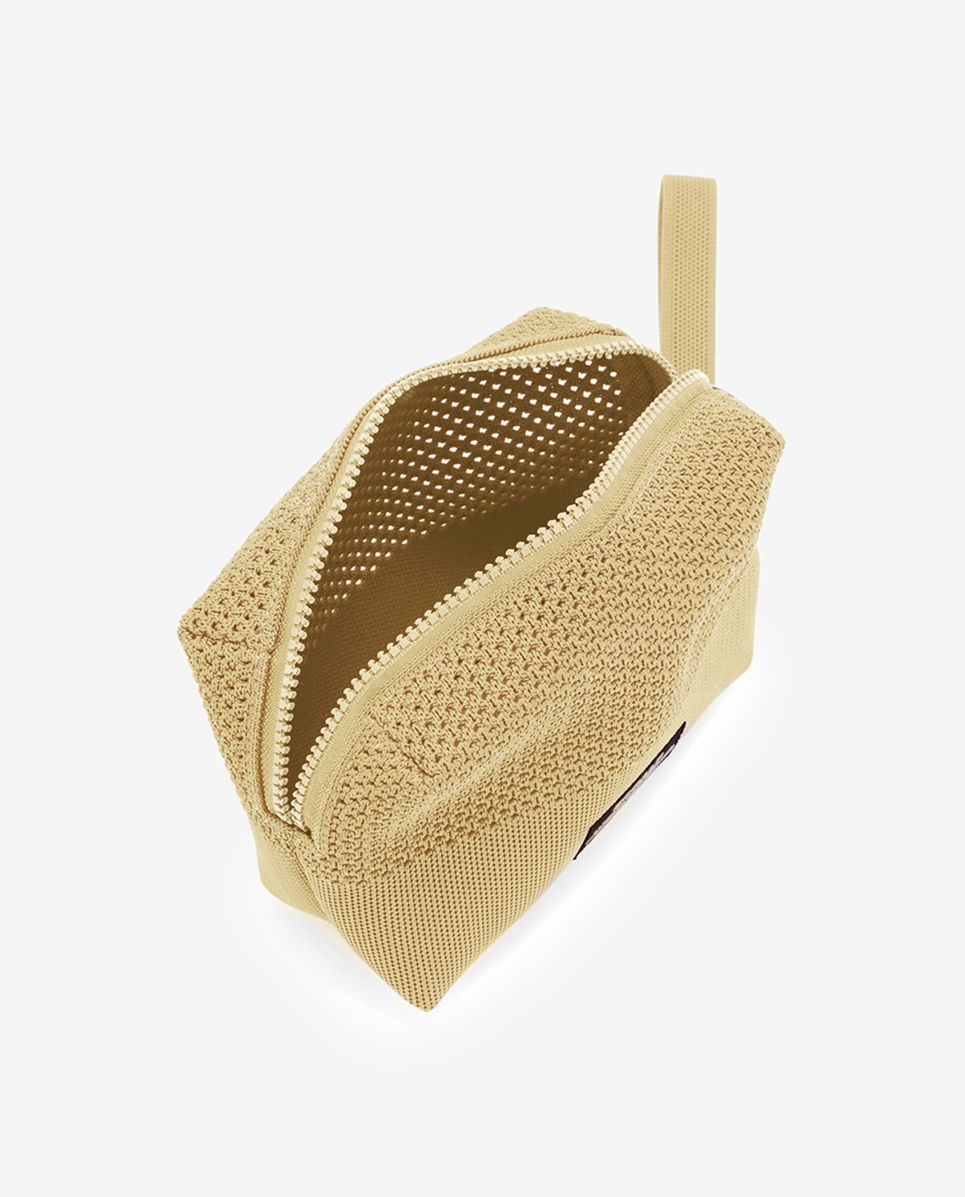 Mala Clutch de Malha com Fecho de Correr Amarelo-3