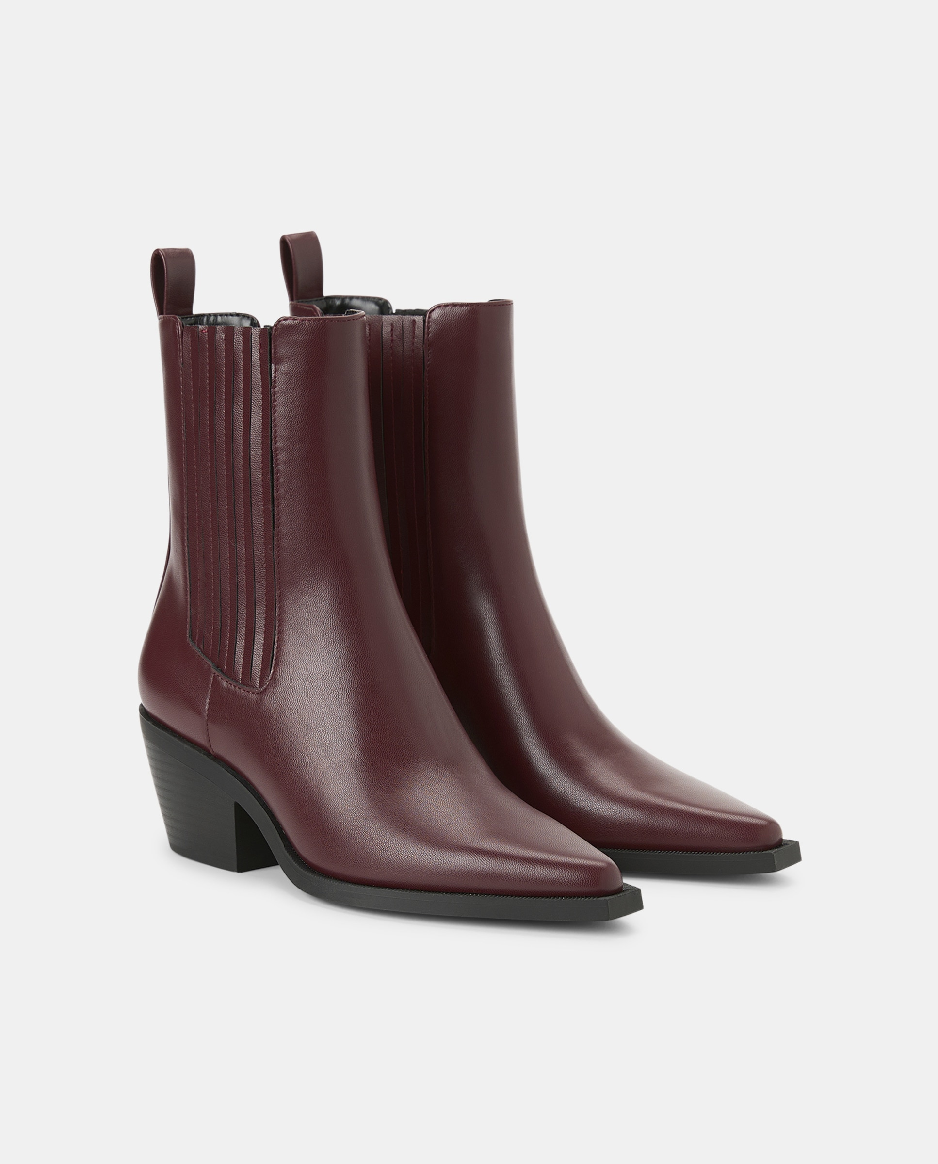Botins Chelsea com Salto Bordeaux-2