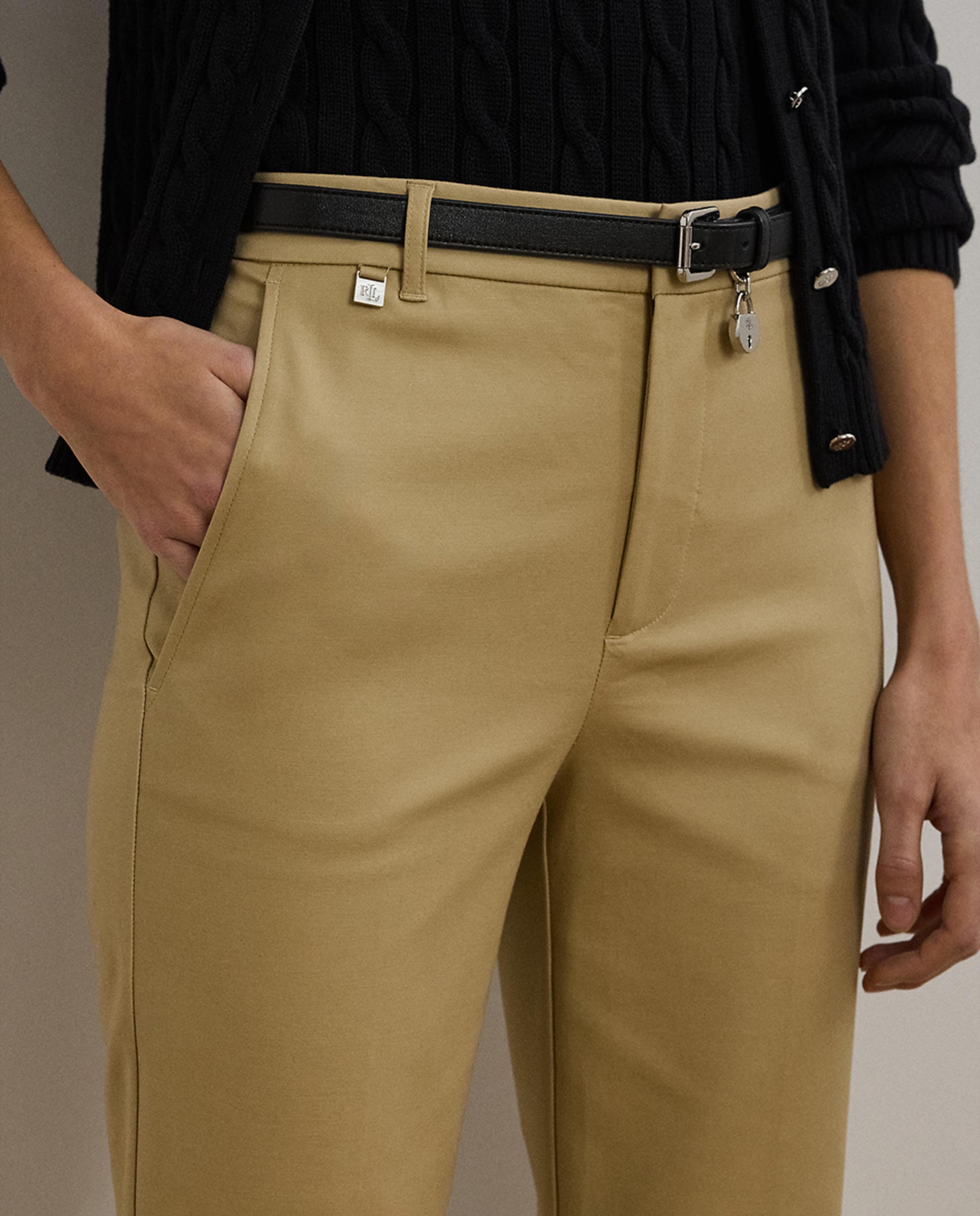 Calças Regular Bege-4