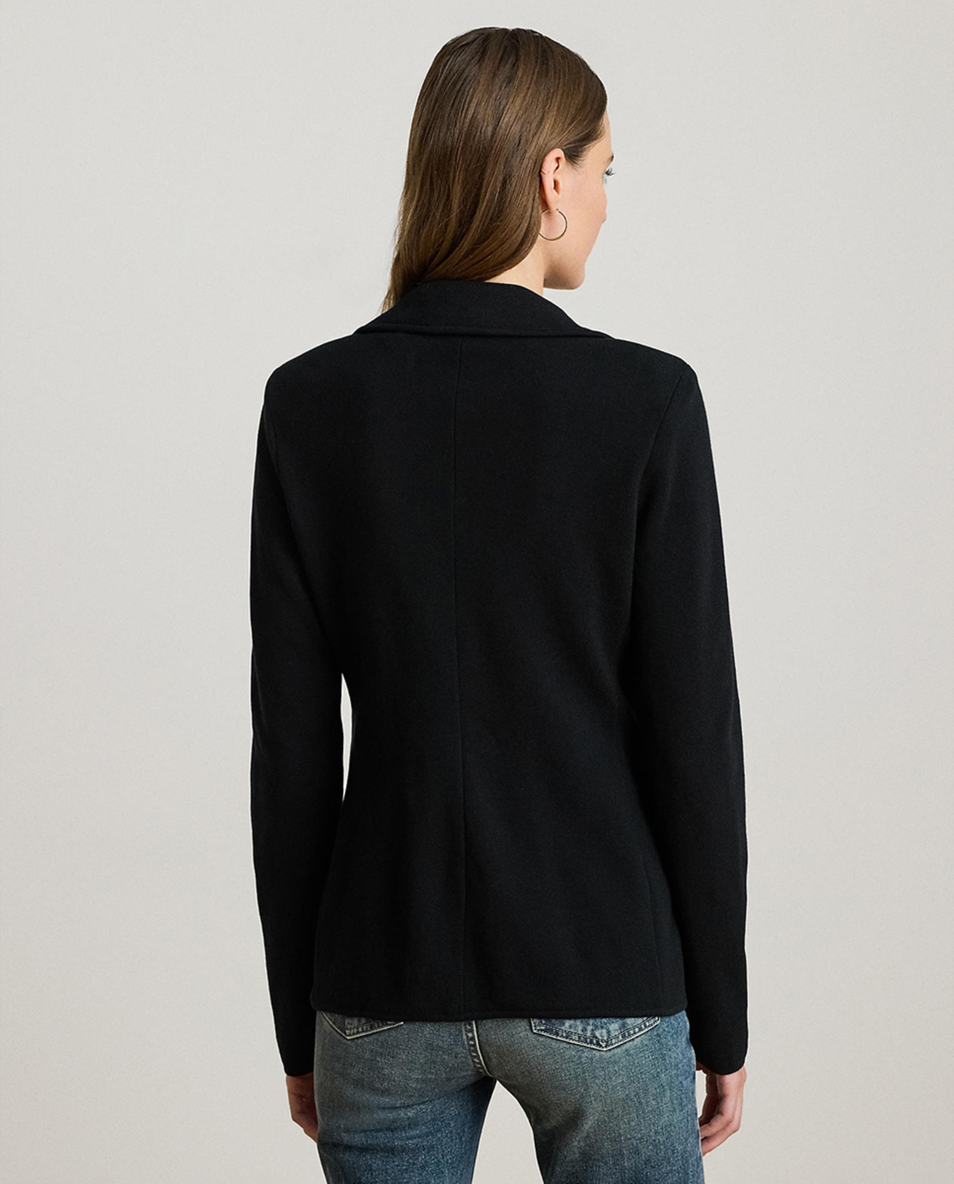 Blazer de Algodão com Abotoadura Simples Preto-3