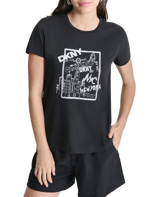Imagem 0 de T-shirt de Manga Curta e Decote Redondo com Desenho