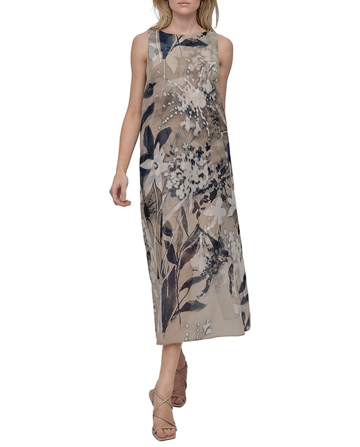 Imagem 0 de Vestido Midi com Decote à Barco sem Mangas