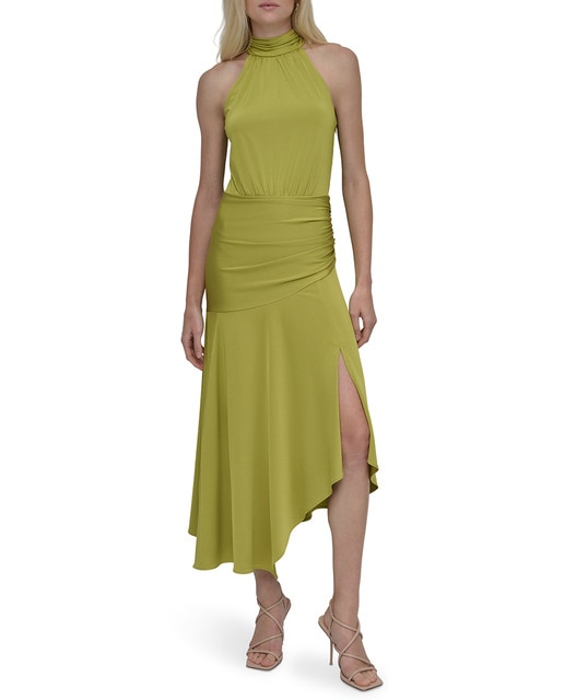 Imagem 0 de Vestido Midi com Gola Halter de Corte Assimétrico
