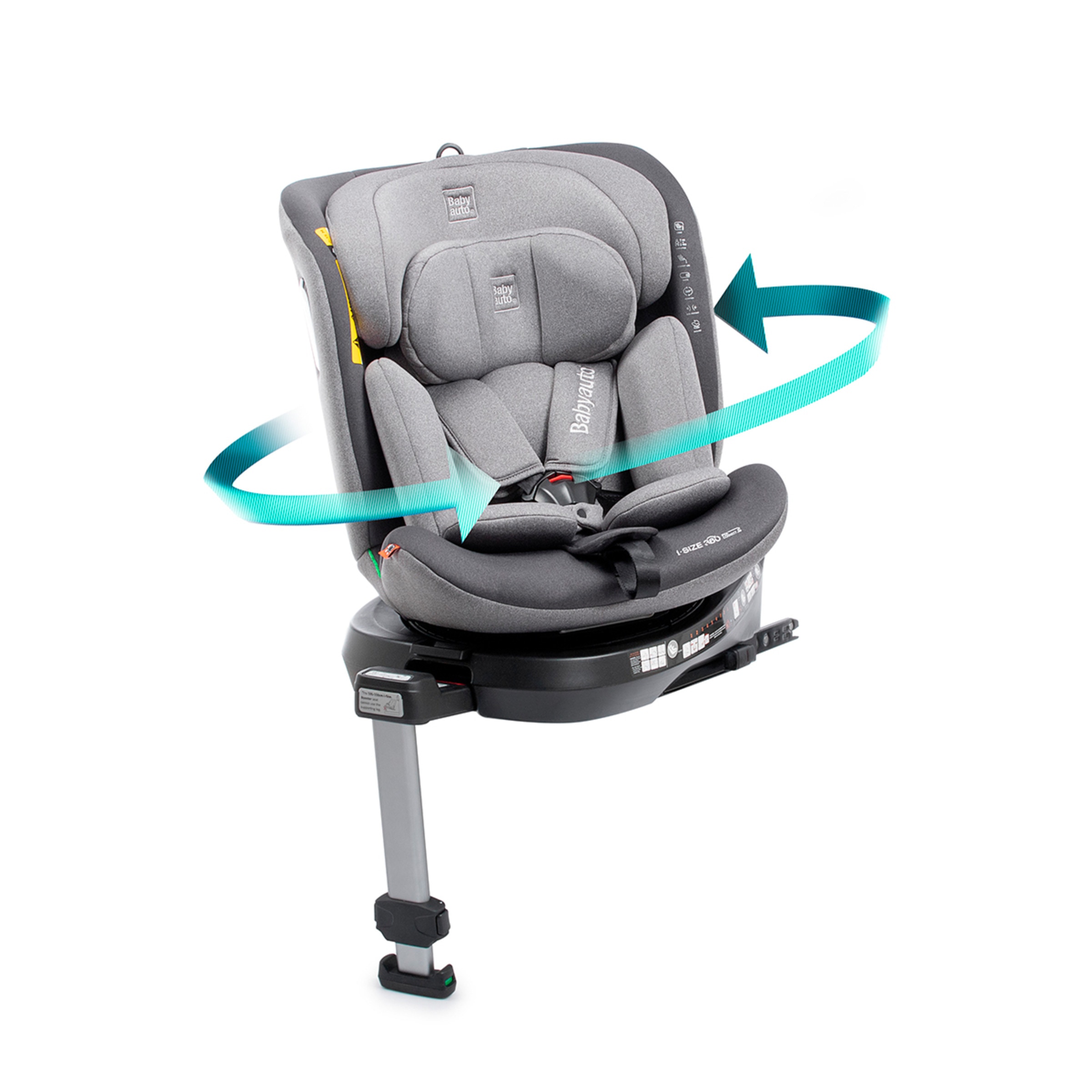Silla de coche aitana i fix leg support (40-150cm) Gris oscuro-2