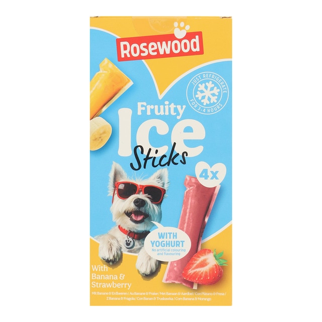 Imagen 0 de Snack helado para perros adultos con yogur, pollo y frutas 4x40g Rosewood
