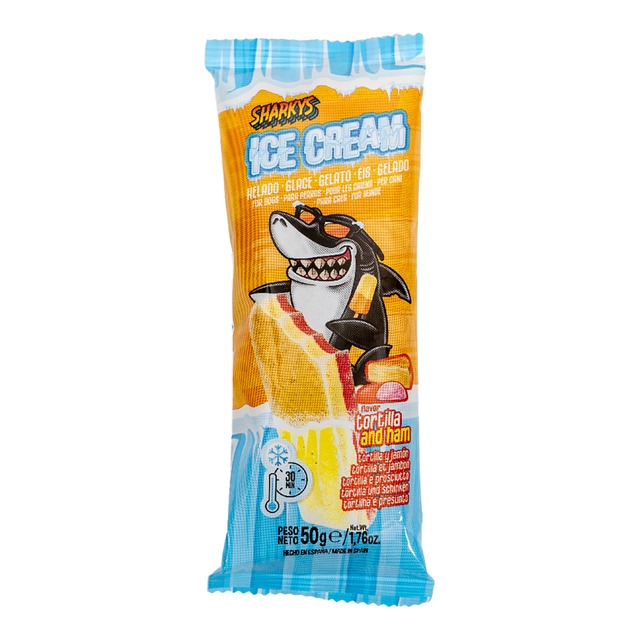 Imagen 0 de Snack helado para perros adultos sabor tortilla y jamón Snackys 50g