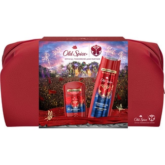 neceser con desodorante Rockstar Tomorrowland envase 50 ml + gel de baño 3 en 1 Rockstar Tomorrowland frasco 400 ml - Old Spice