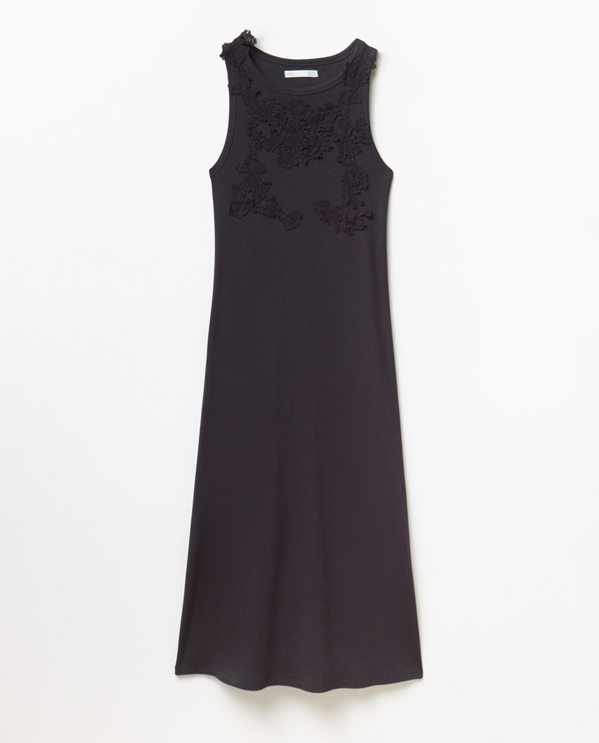 Vestido com Detalhe Canelado Preto-6
