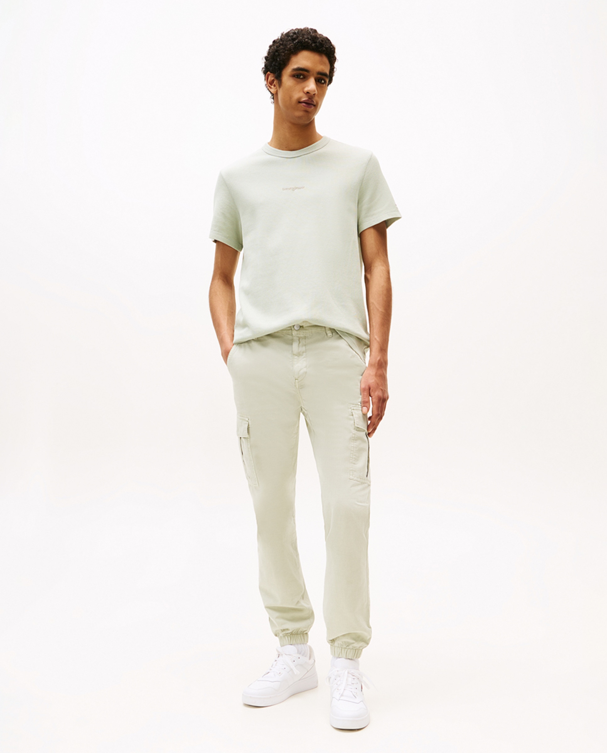 Calças Cargo Slim Fit Verde-claro-1