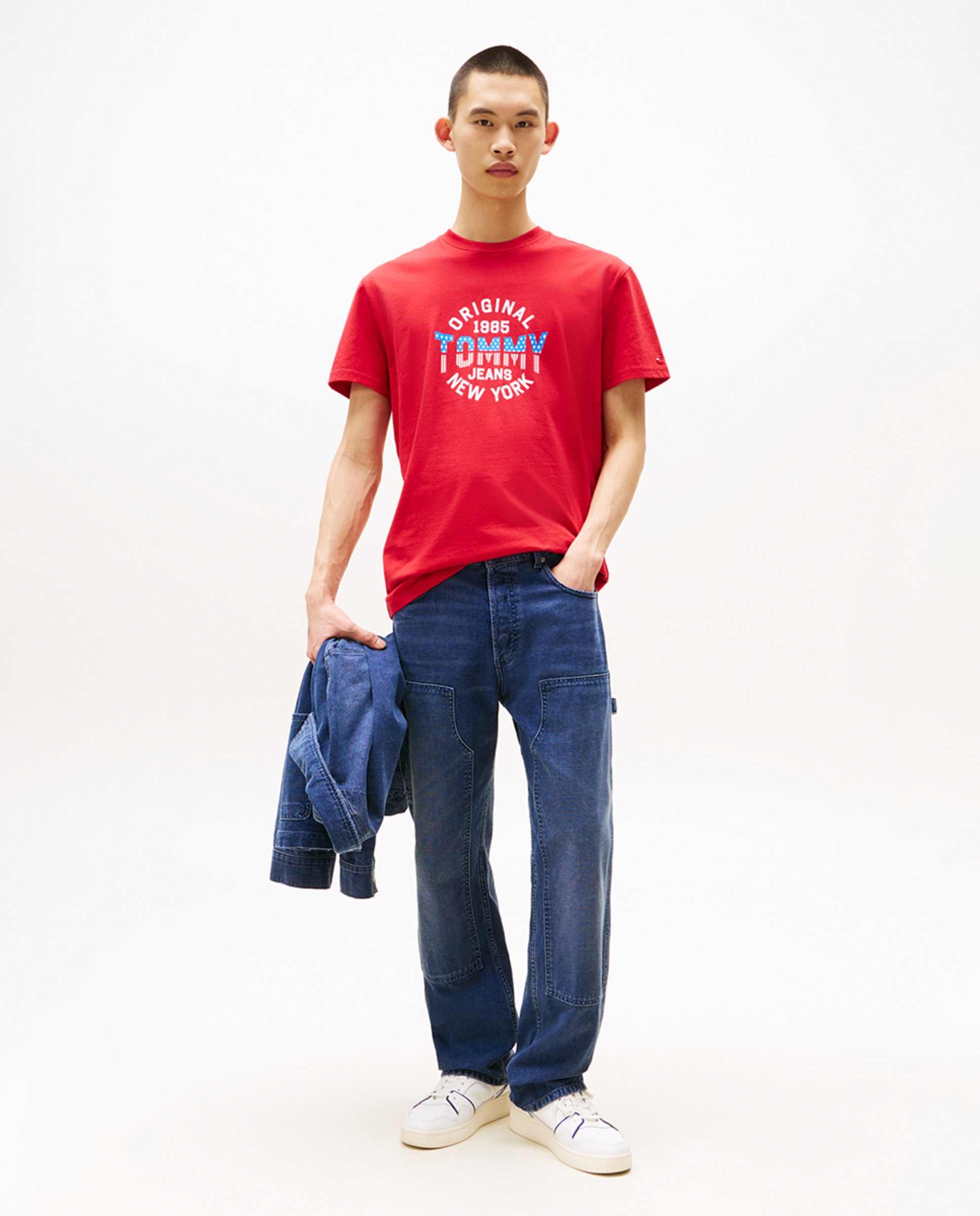 T-shirt Regular Fit com Manga Curta Vermelho-4