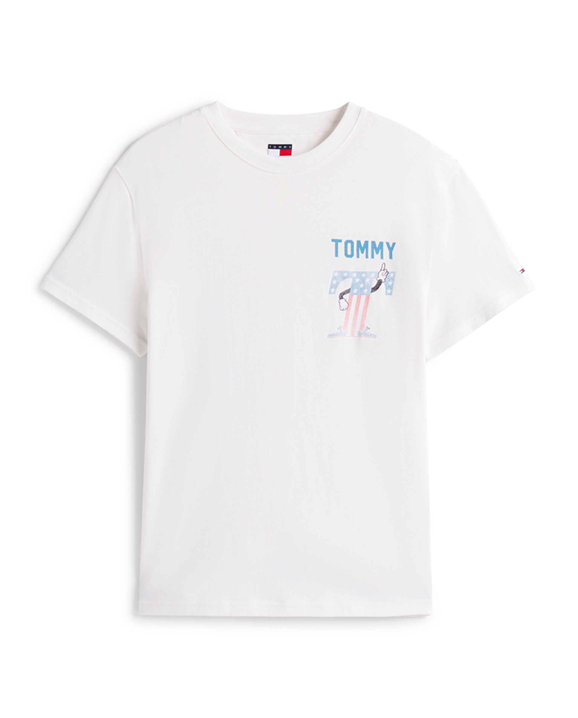 T-shirt Regular Fit com Manga Curta Branco-3