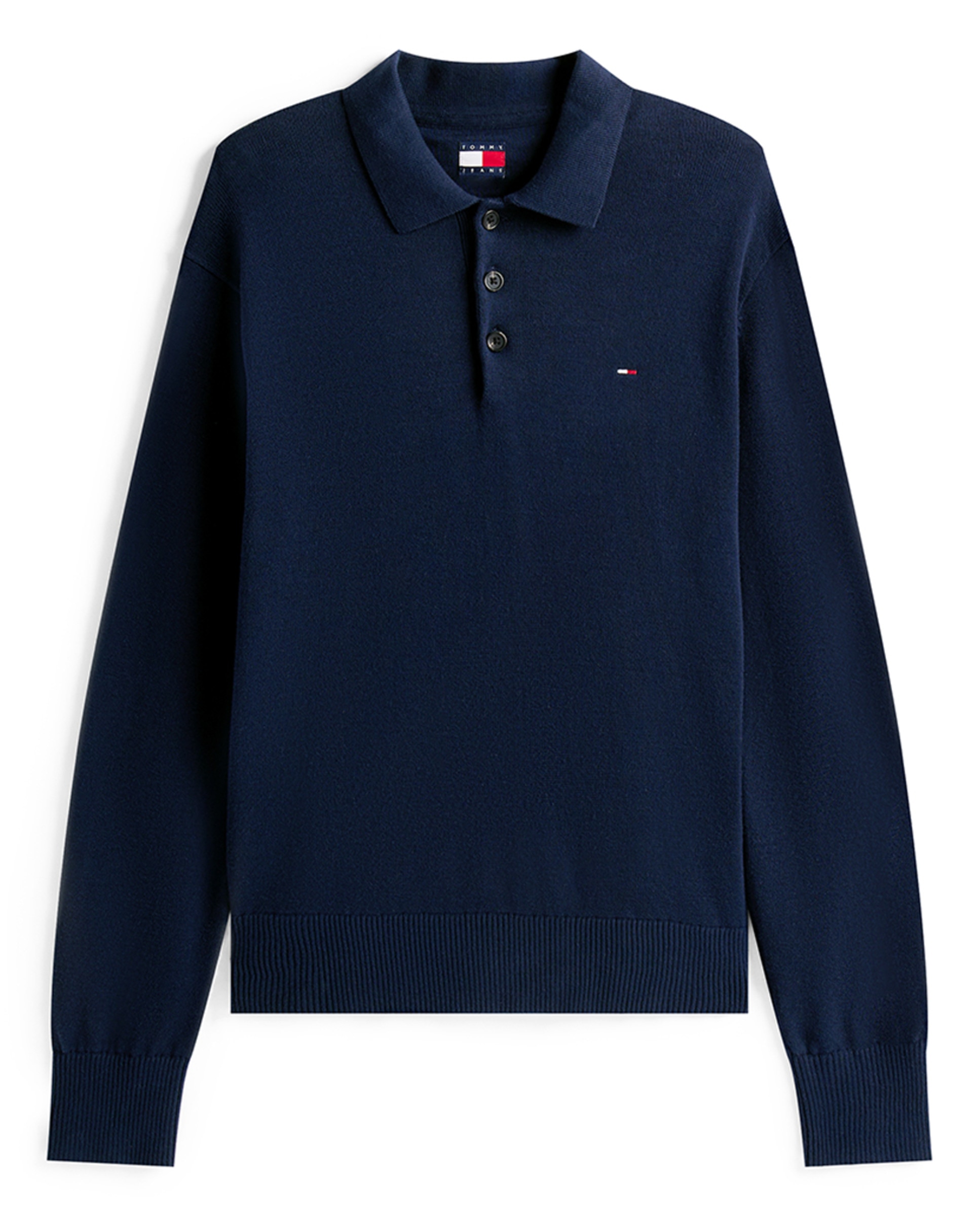 Camisola de Malha Slim Fit com Colarinho de Polo Azul-marinho-3