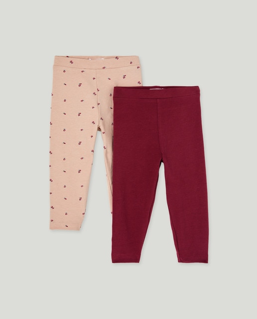 Imagen 0 de Pack dos leggings bebé niña estampado y liso