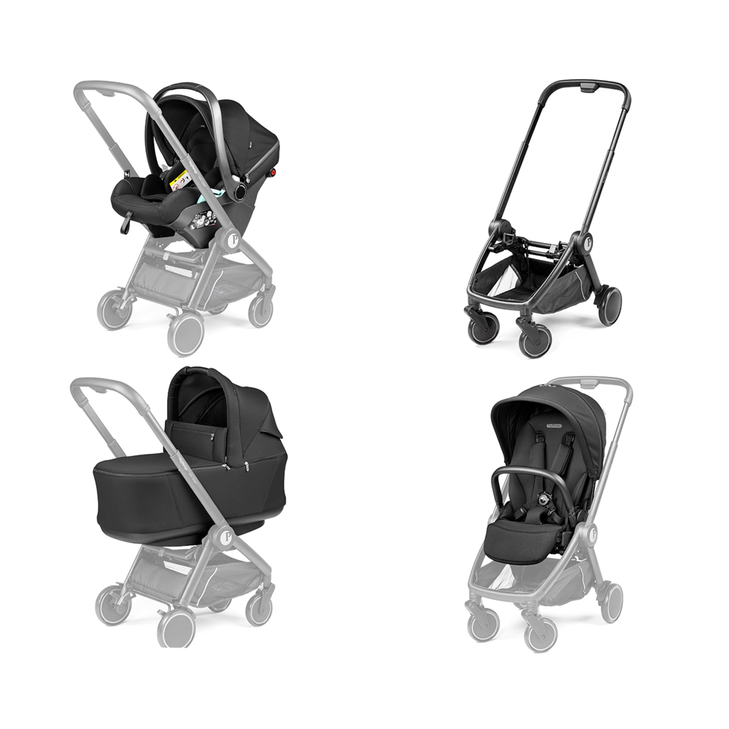 Carrinho de bebé de 3 peças Peg-Perégo City Loop True Black Lounge Preto-1