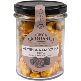 almendras marconas tostadas con trufa sin gluten, sin lactosa veganas tarro 90 g - Finca La Rosala