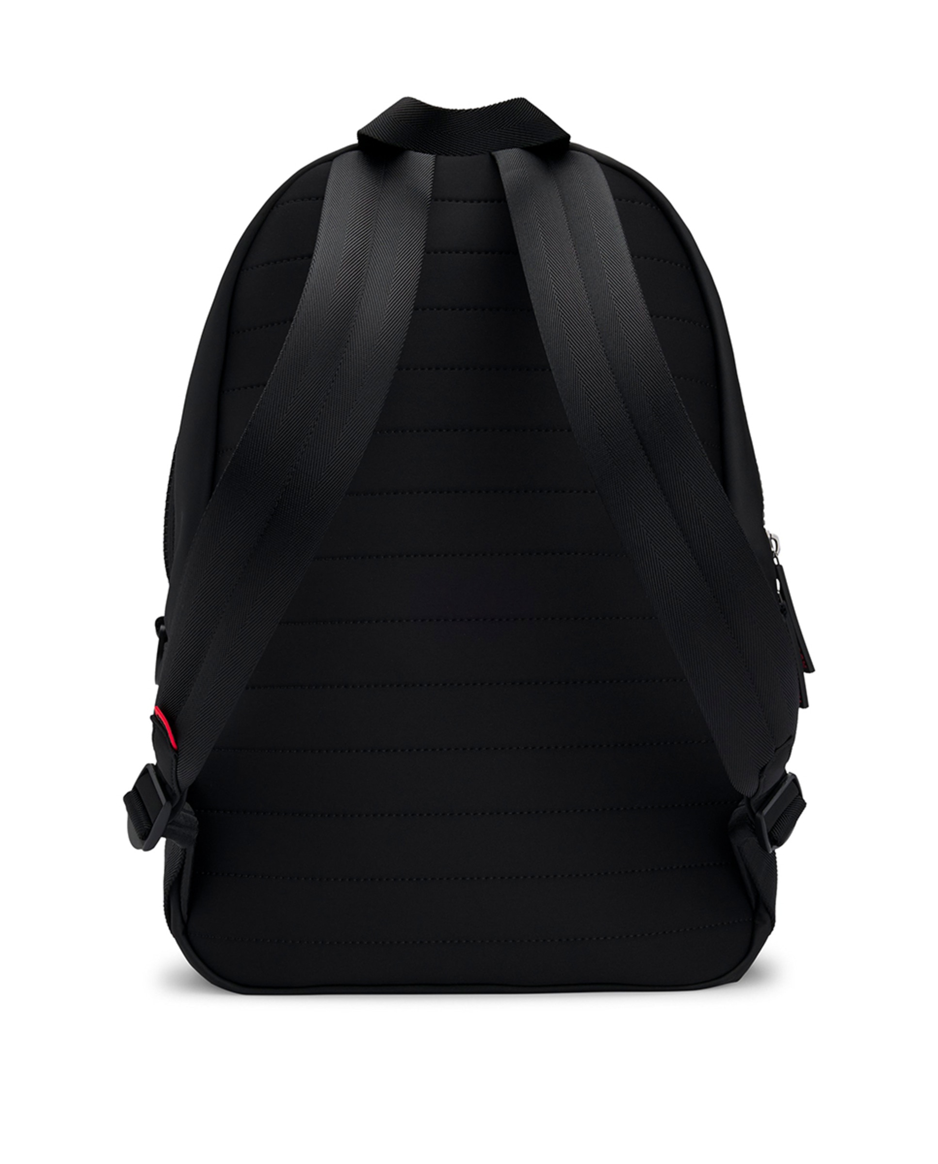Mochila em Tecido Mate com Etiqueta com Logótipo - Vermelho Preto-3