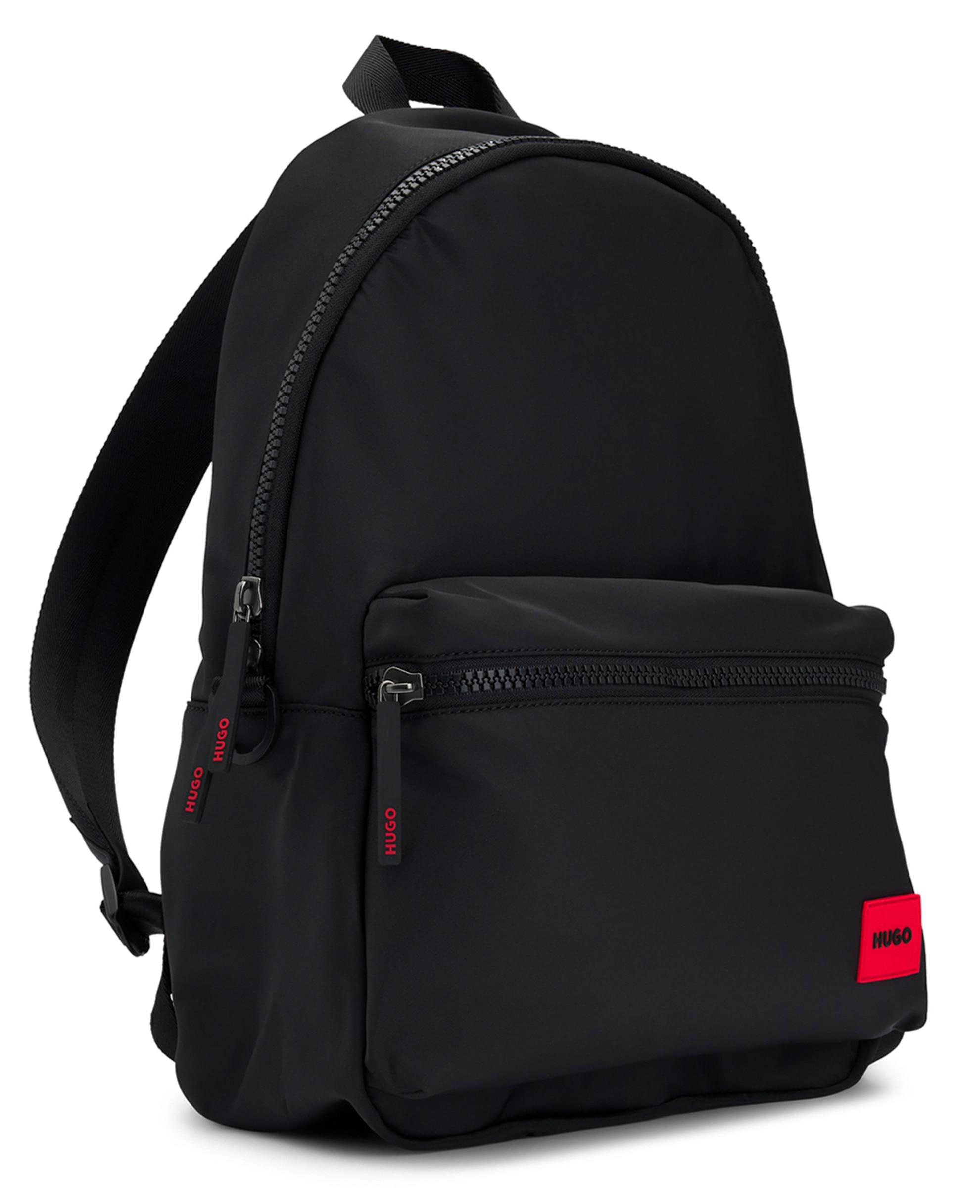 Mochila em Tecido Mate com Etiqueta com Logótipo - Vermelho Preto-2