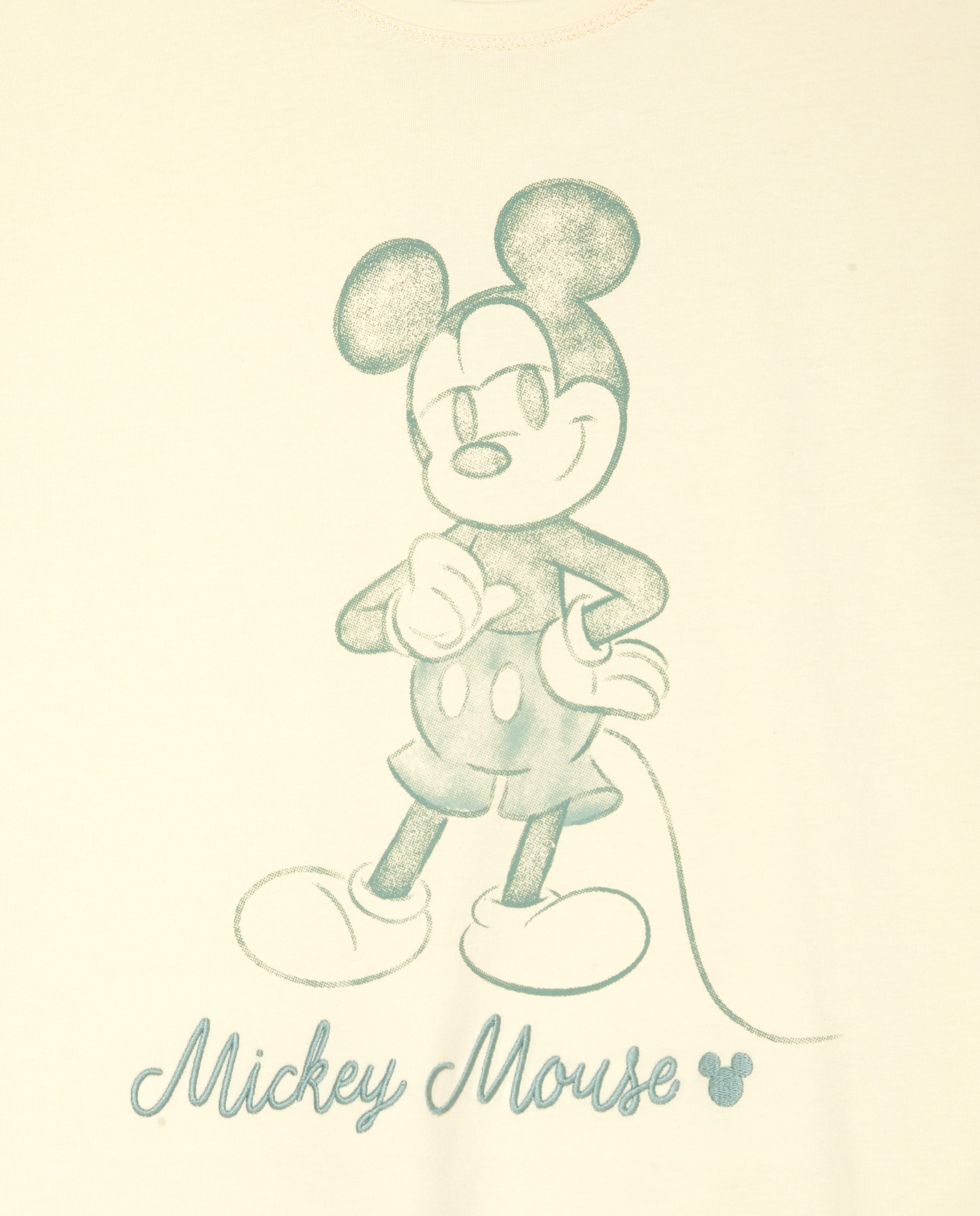 Pijama Completo com Estampado Mickey Mouse 310 Amarelo Claro-4