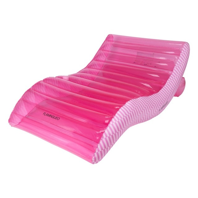 Imagem 0 de Colchão Flamingueo tipo chaise longue extragrande riscas amarelas