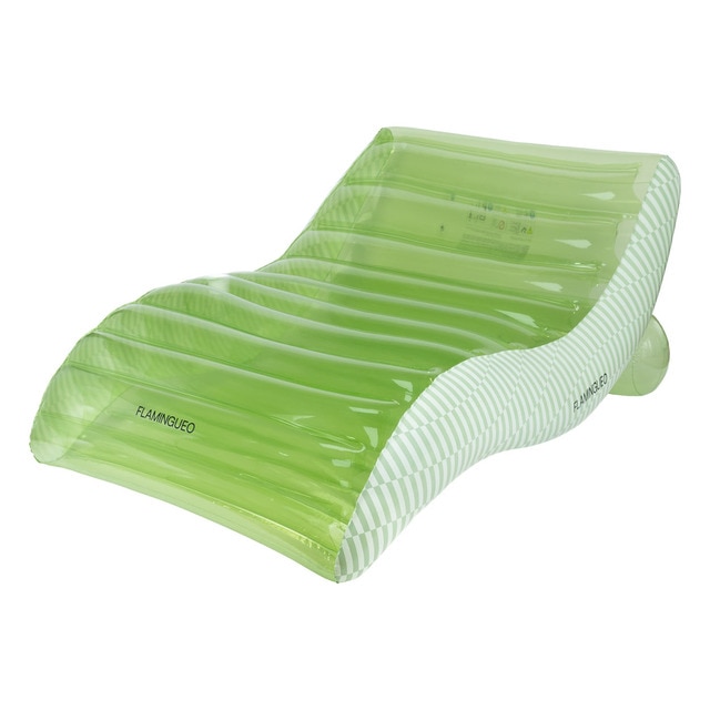 Imagem 0 de Colchão Flamingueo tipo chaise longue extragrande riscas verdes