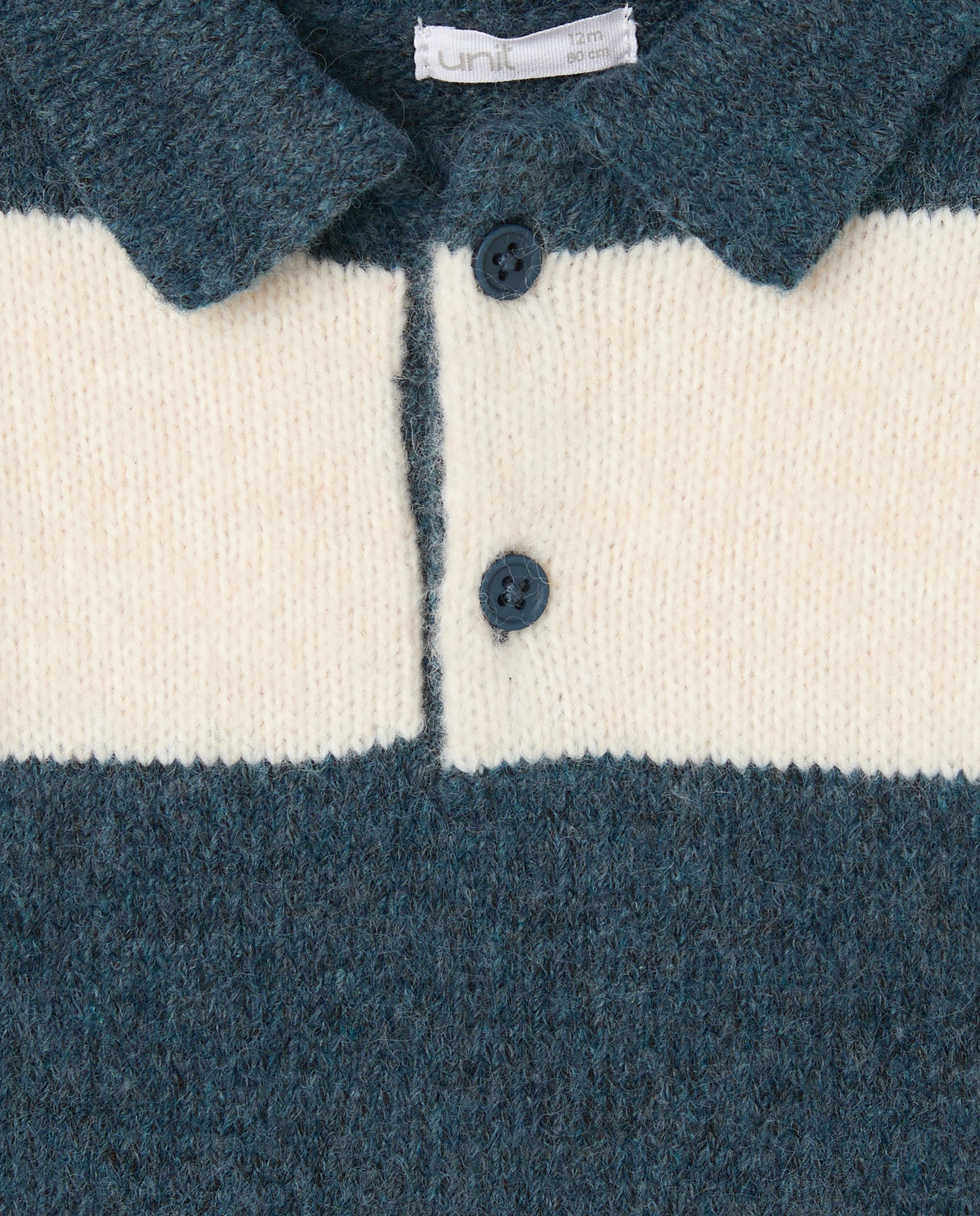 Jersey de bebé cuello polo rayas Azul-3