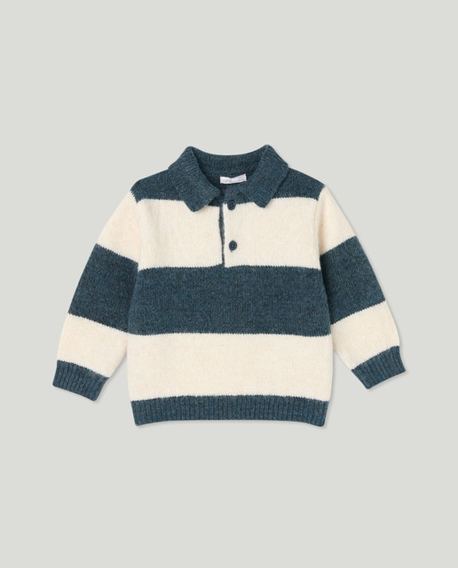 Imagen 0 de Jersey de bebé cuello polo rayas