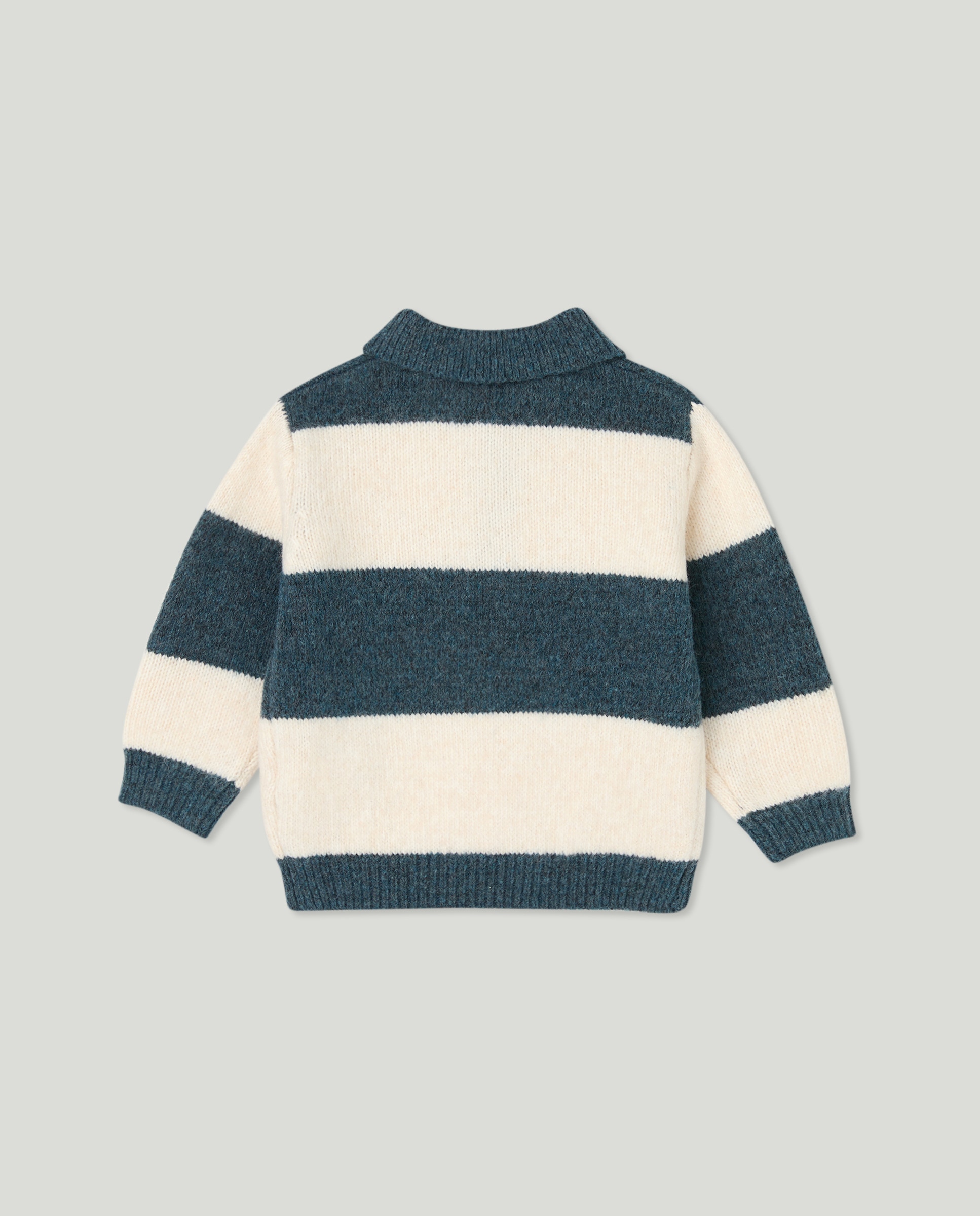 Jersey de bebé cuello polo rayas Azul-2