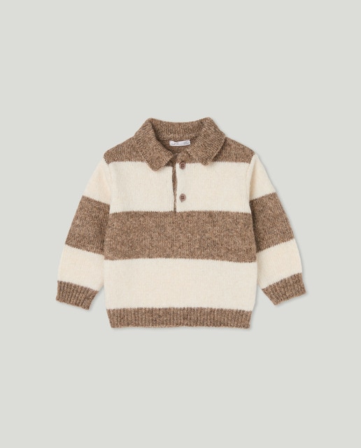 Imagen 0 de Jersey de bebé cuello polo rayas