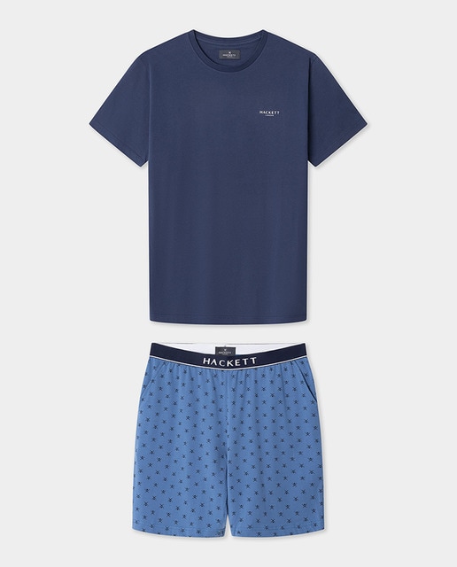 Imagem 0 de Conjunto de Pijama de Malha Curto com Estampado de Ícone
