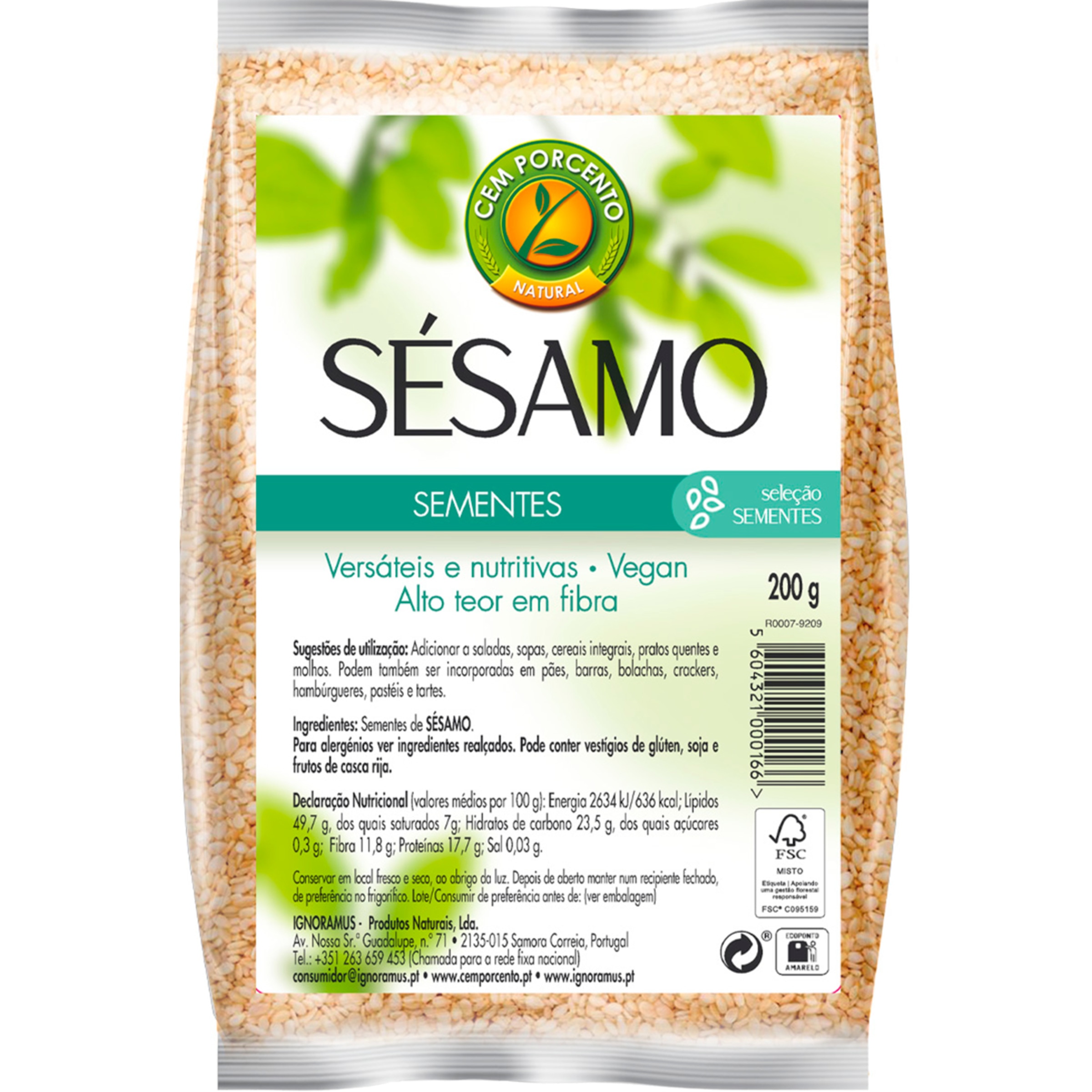 Sementes de Sésamo embalagem 200 g