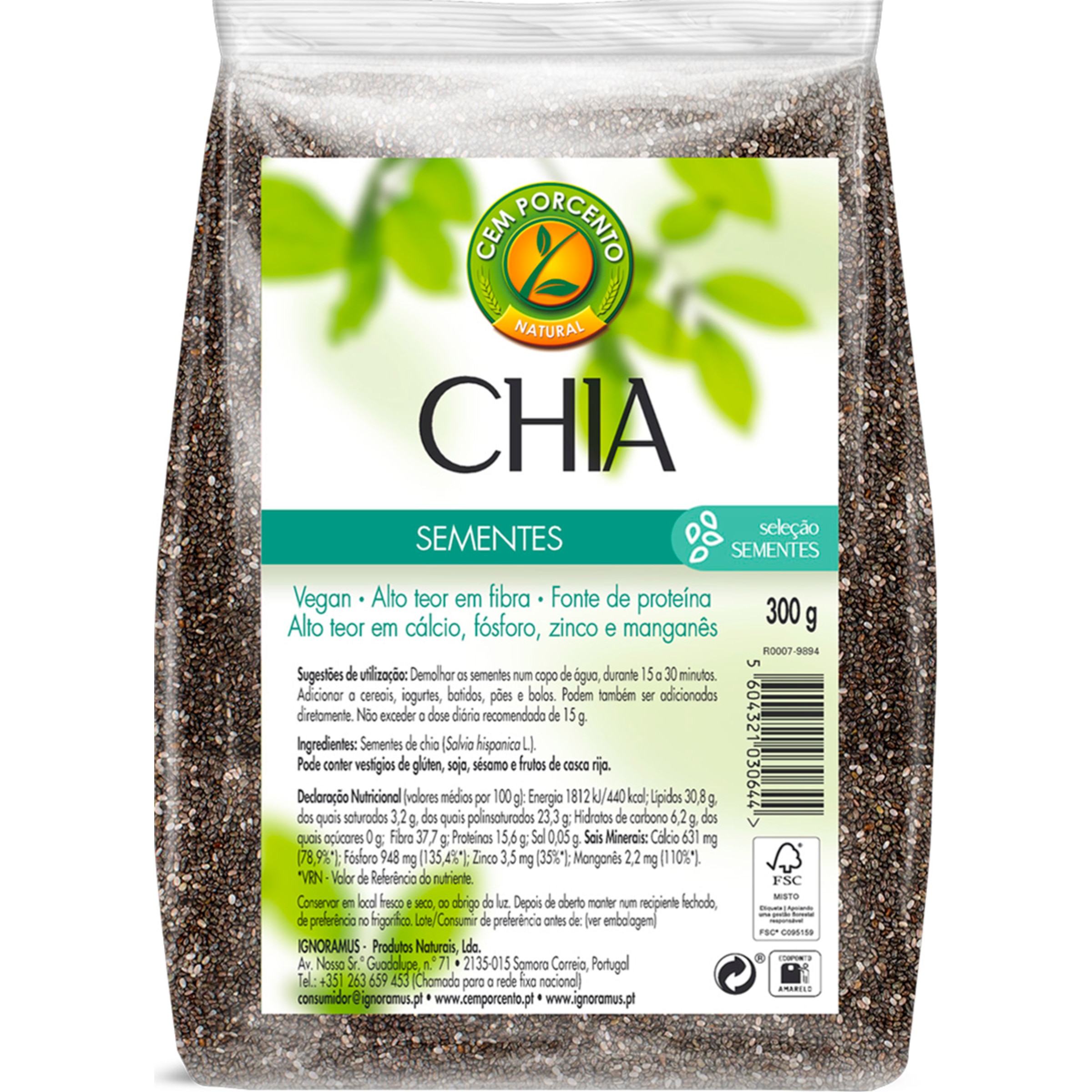 Sementes de Chia embalagem 300 g