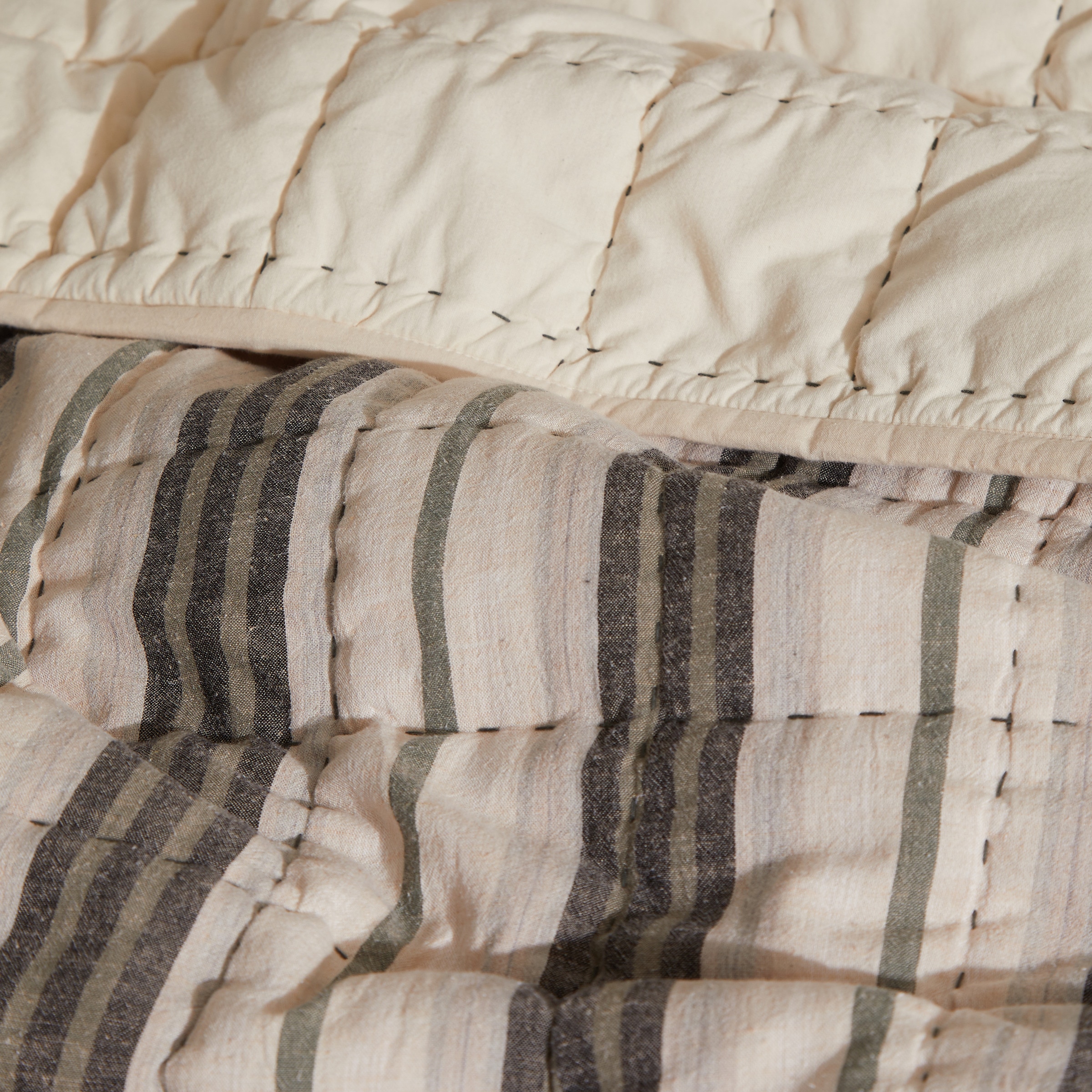 Edredón algodón y lino Otto Verde-3