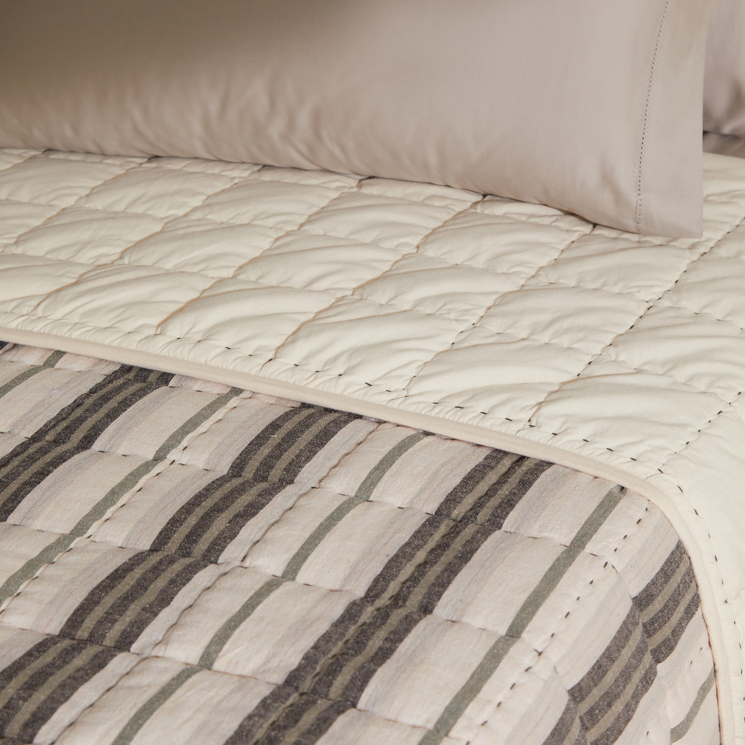 Edredón algodón y lino Otto Verde-2