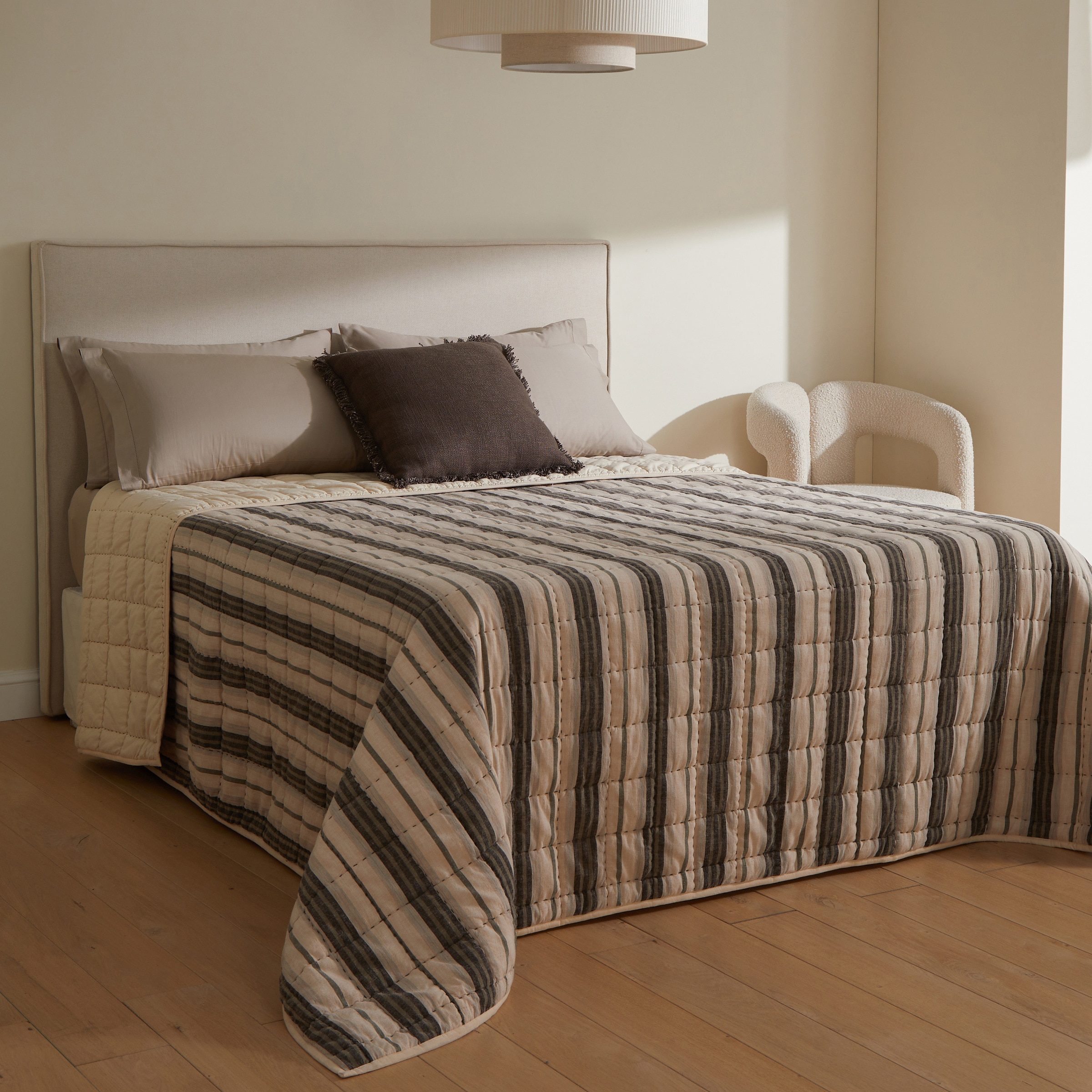 Edredón algodón y lino Otto Verde-1