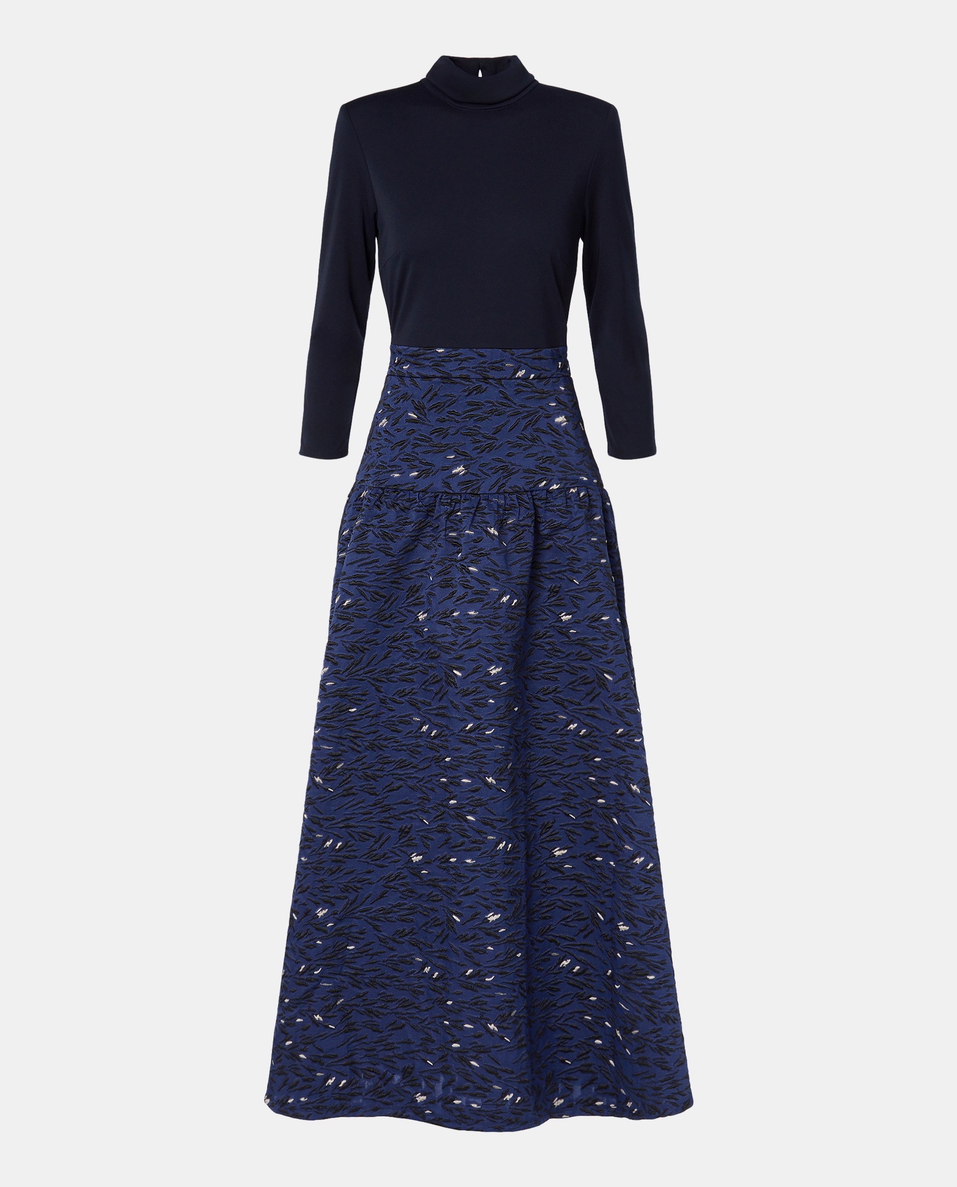 Vestido Midi de Manga Comprida Azul-marinho-5