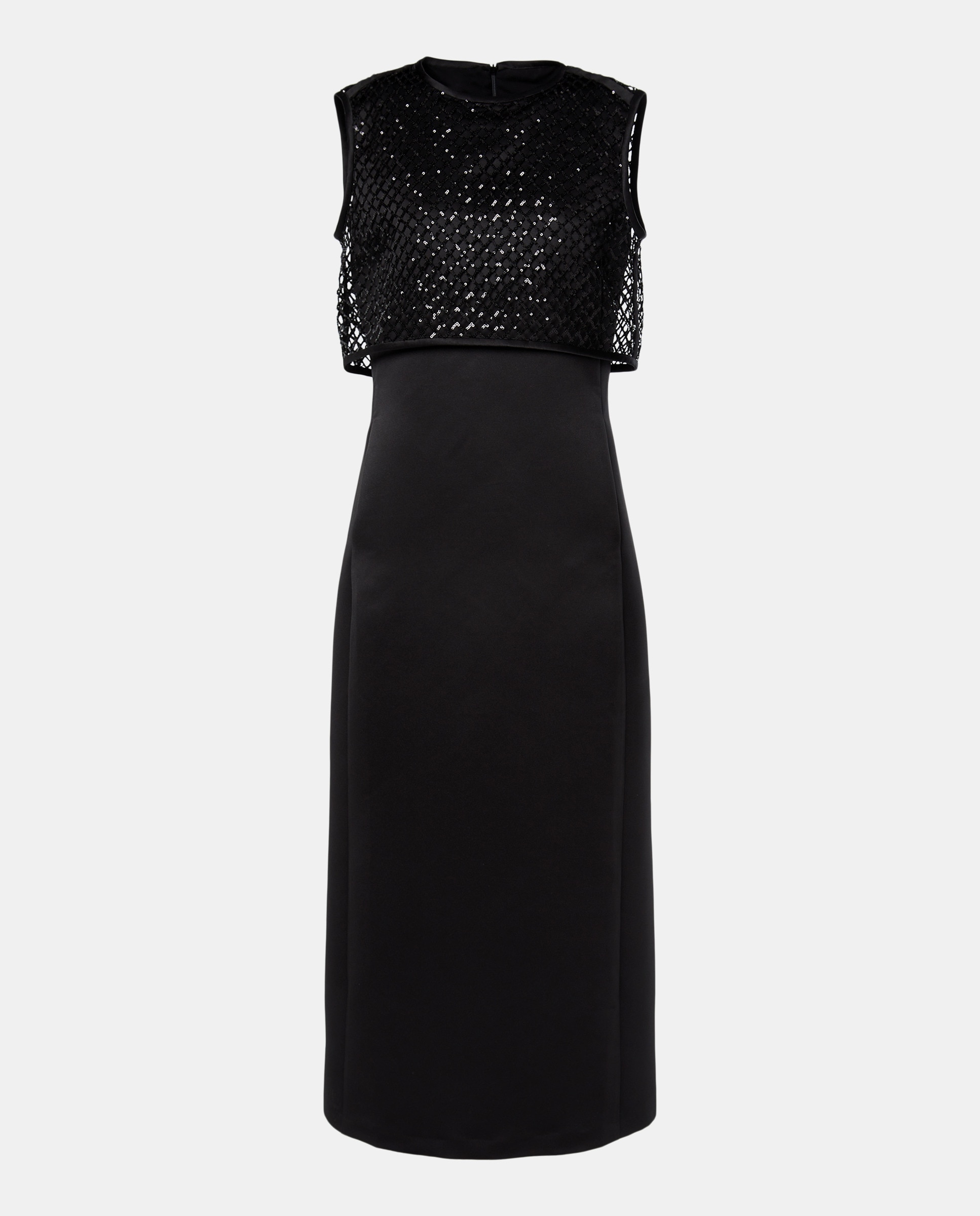 Vestido Curto Fluido Regular com Pedraria Preto-4