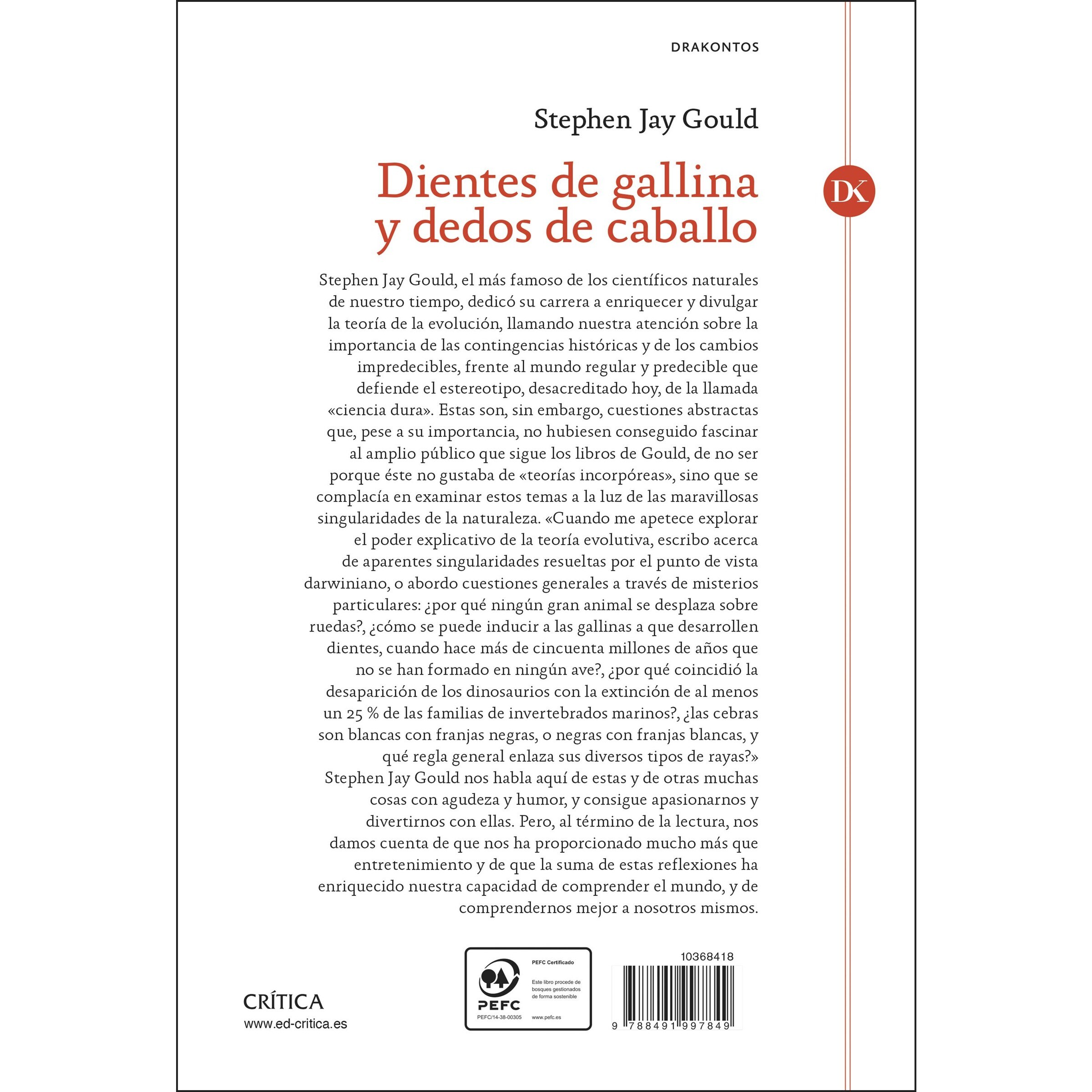 Dientes de gallina y dedos de caballo: Reflexiones sobre historia natural (Capa mole com abas) 2
