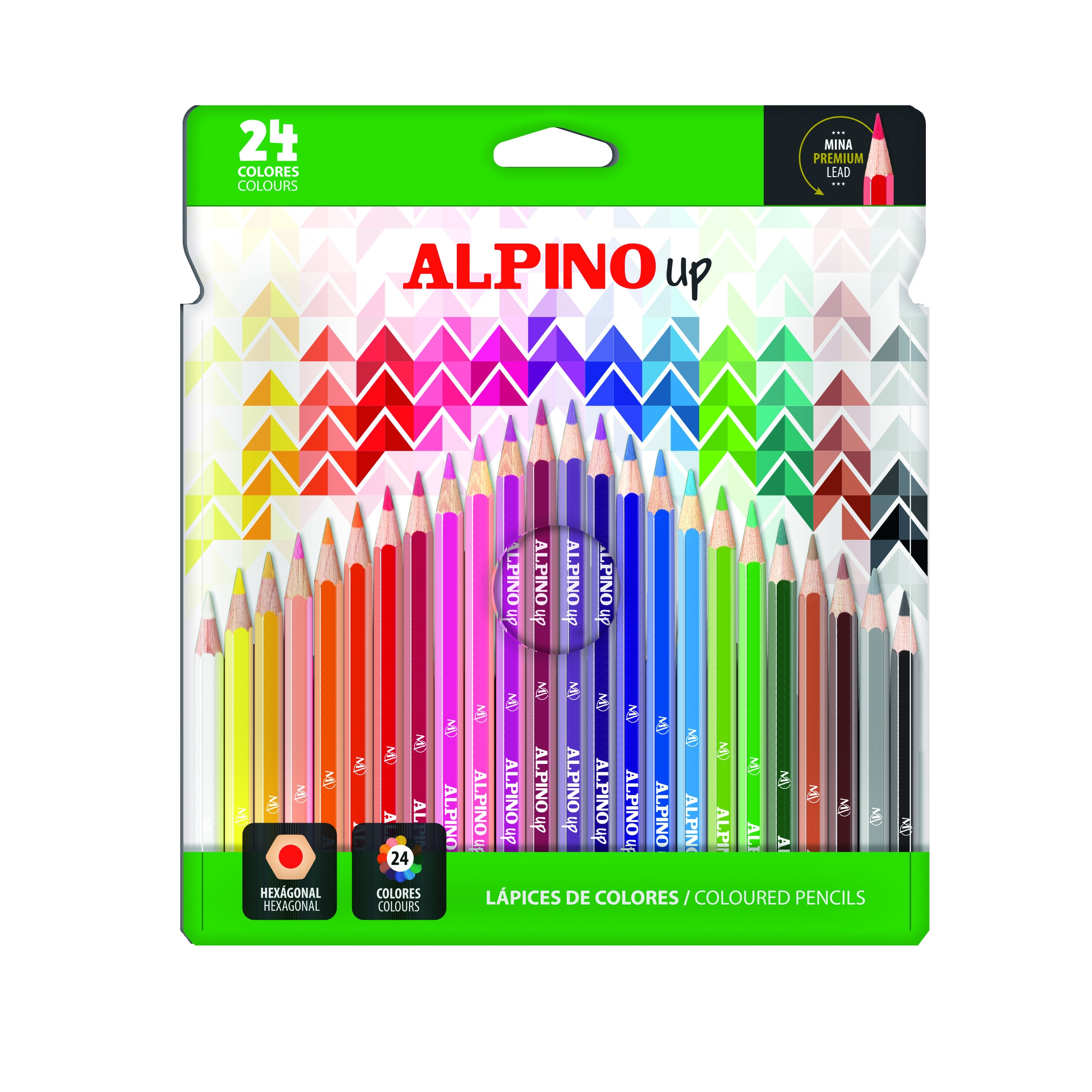 Estojo de 24 lápis de cor Alpino Up cores mina premium 2