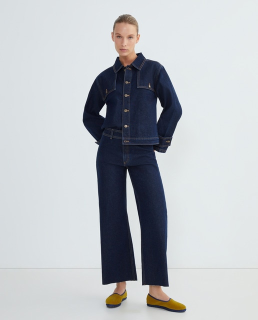 Imagen 0 de Pantalón denim culotte de mujer