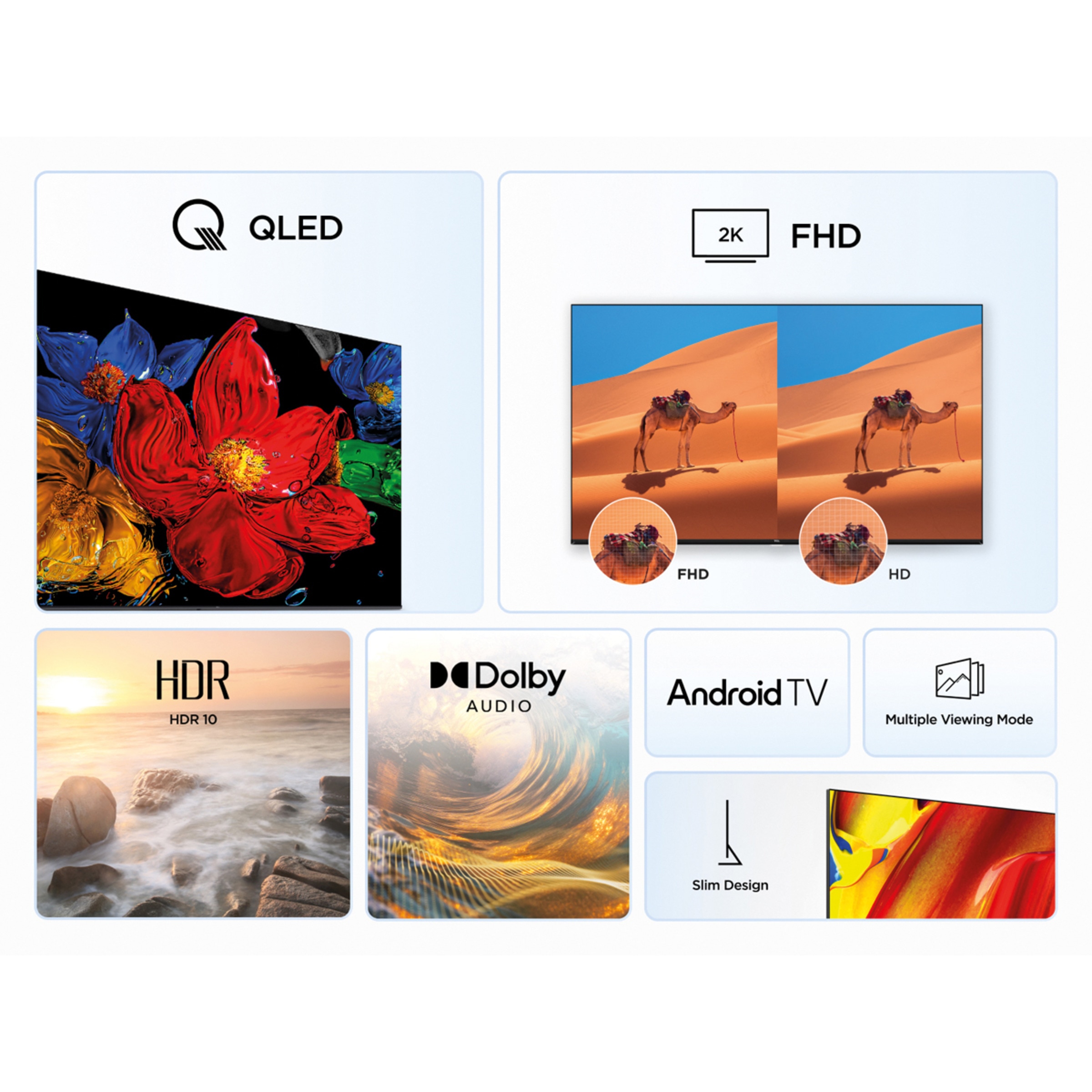 TV QLED 81,28 cm (32") TCL 32S5K, Full HD, Smart TV con Android TV, HDR, compatible con Google Cast & Google Home Titanio-2