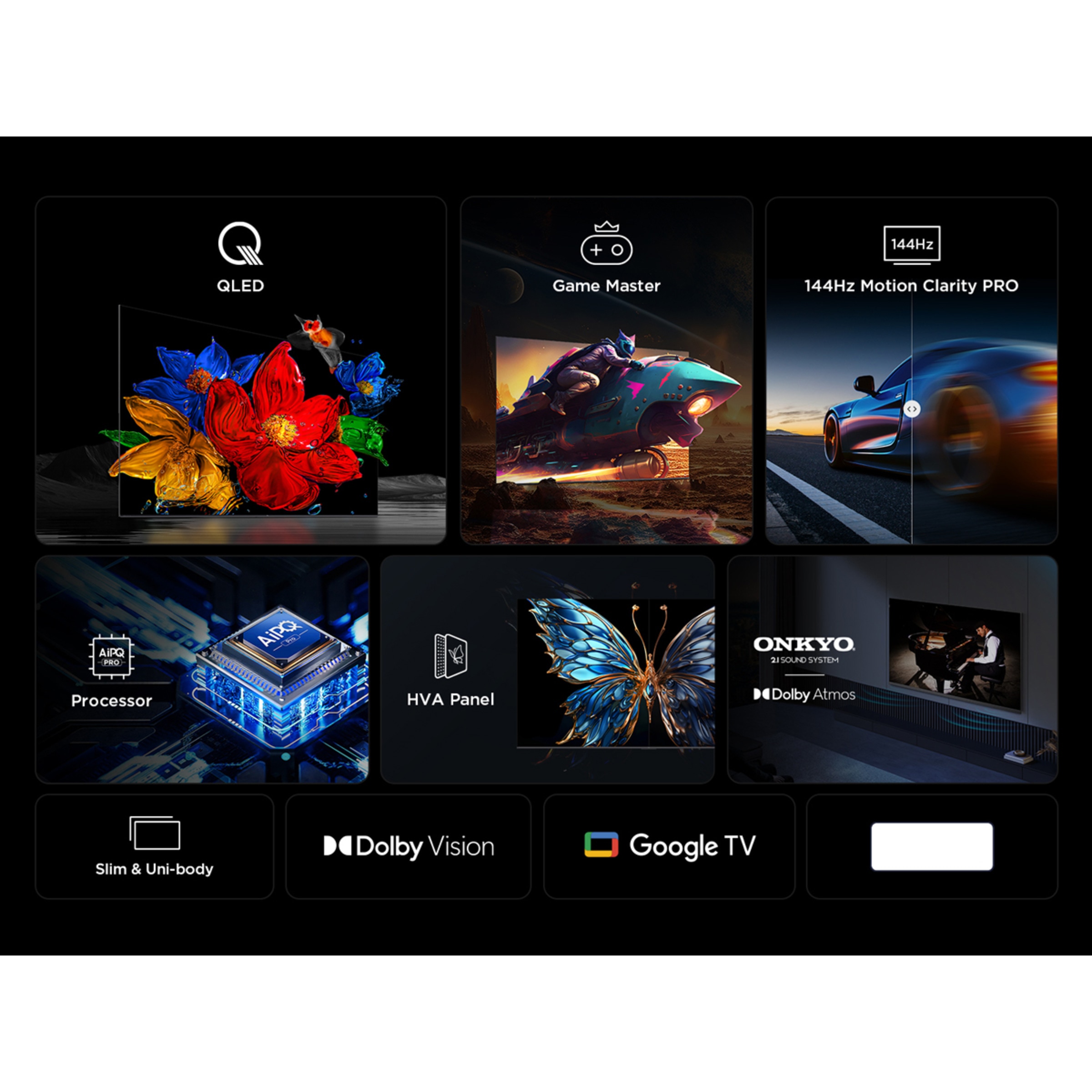 TV QLED 215,9 cm (85") TCL 85P8K, 4K HDR Ultra HD, Smart TV by Google TV, control por voz, compatible con Google Assistant, Google Cast Titanio-2