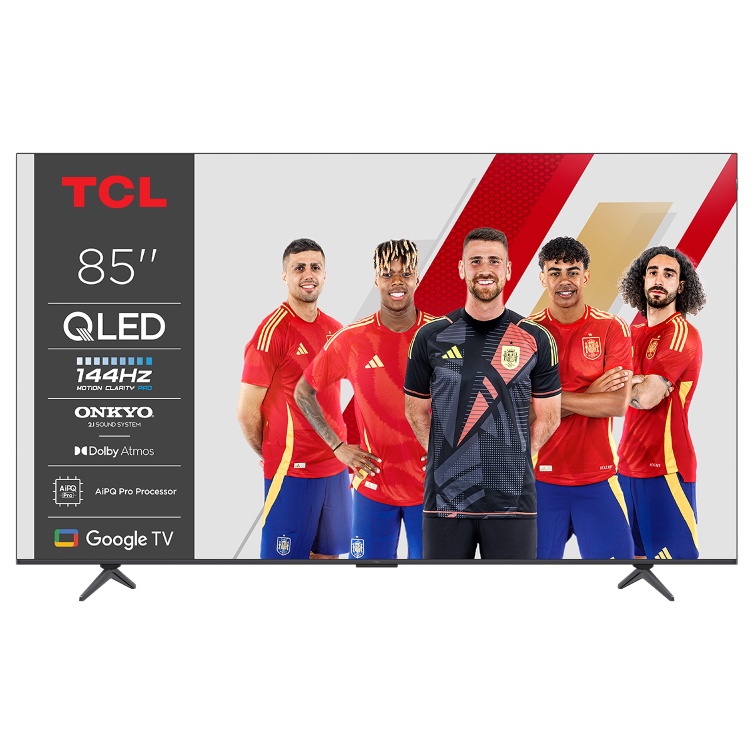 TV QLED 215,9 cm (85") TCL 85P8K, 4K HDR Ultra HD, Smart TV by Google TV, control por voz, compatible con Google Assistant, Google Cast Titanio-1