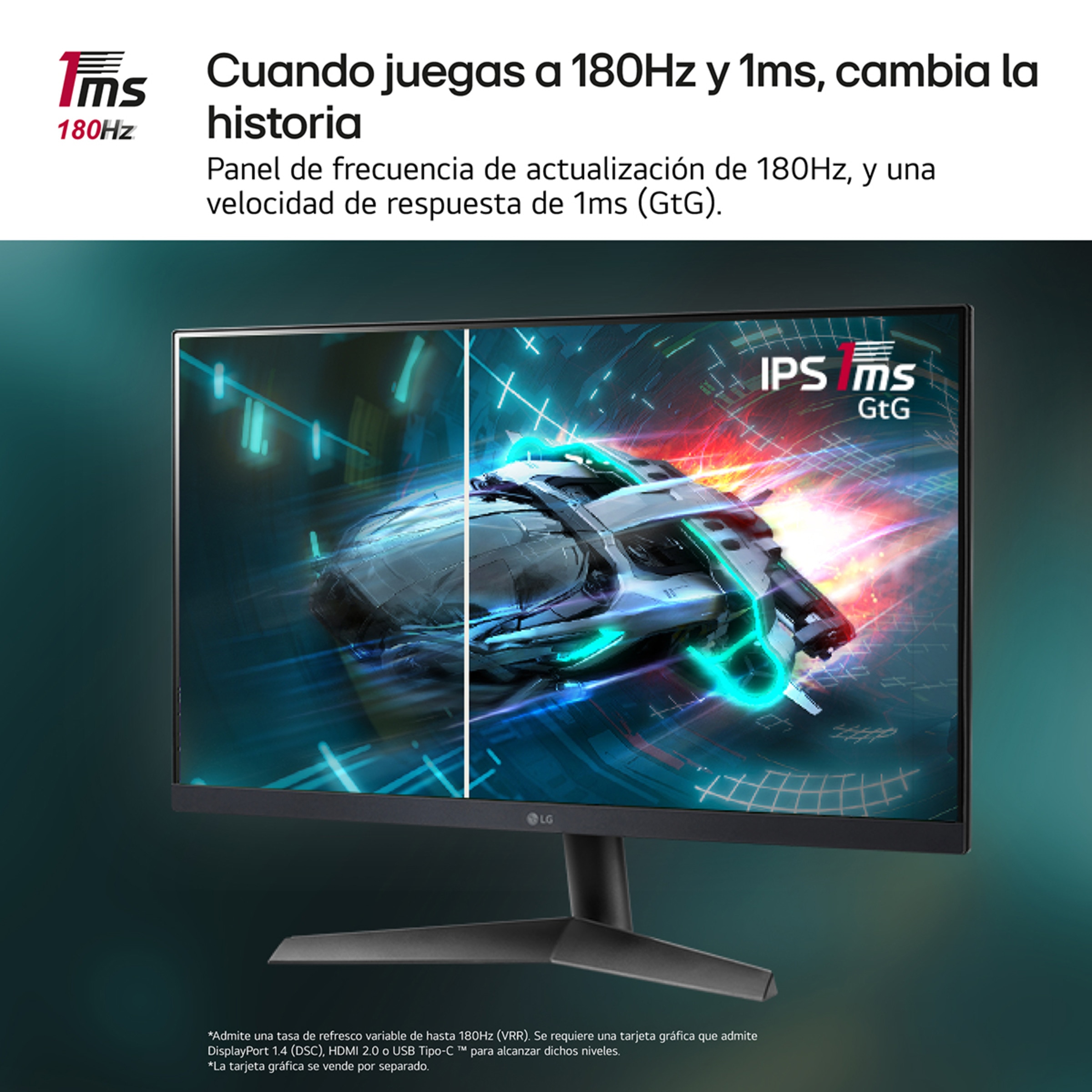 Monitor PC Gaming 68,5cm (27") LG UltraGear 27GS60F-B, 180 Hz, Full HD IPS Negro mate-3