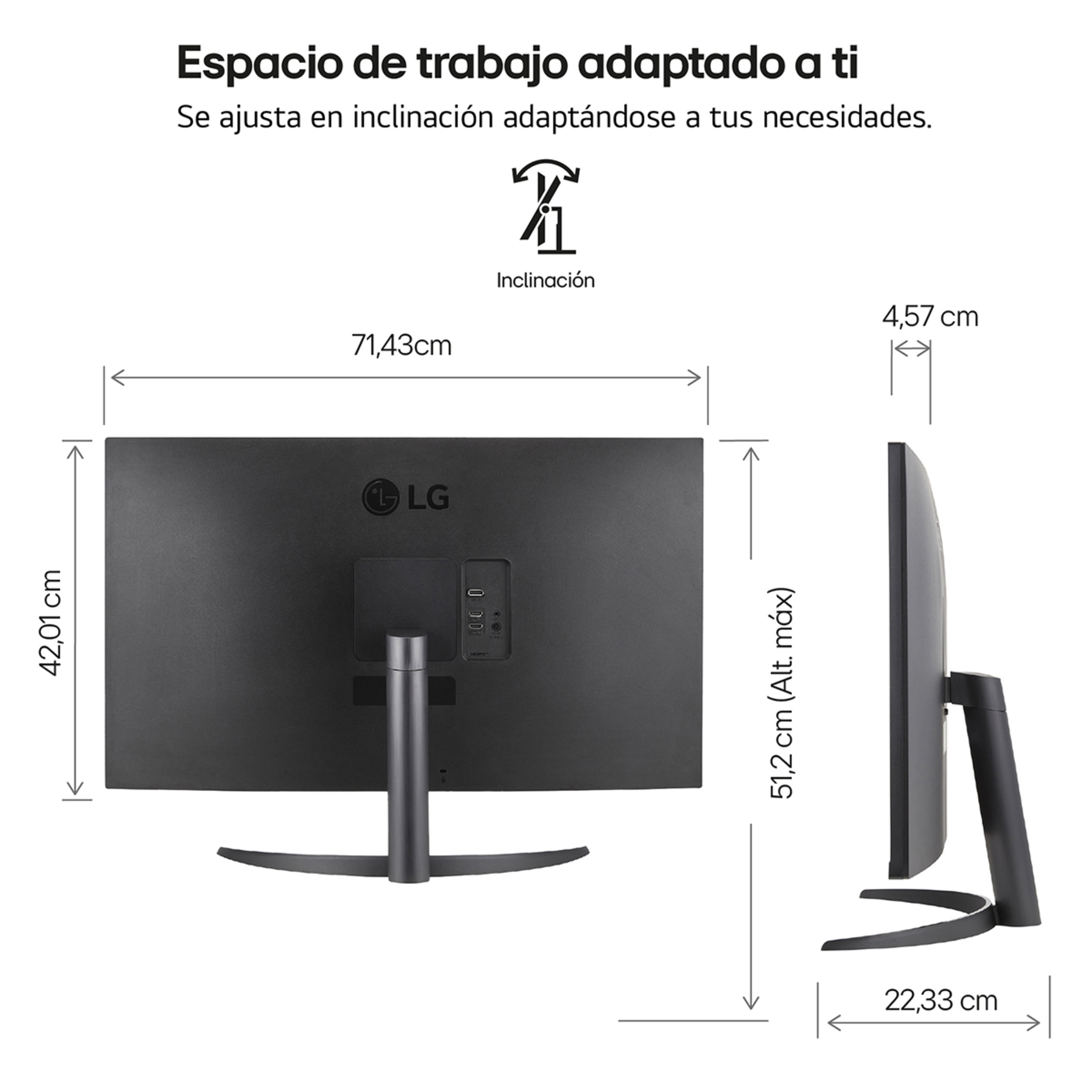 Monitor PC 80 cm (31,5") LG UltraFine 32UR500K-B, 60 Hz, UHD 4K Negro-2
