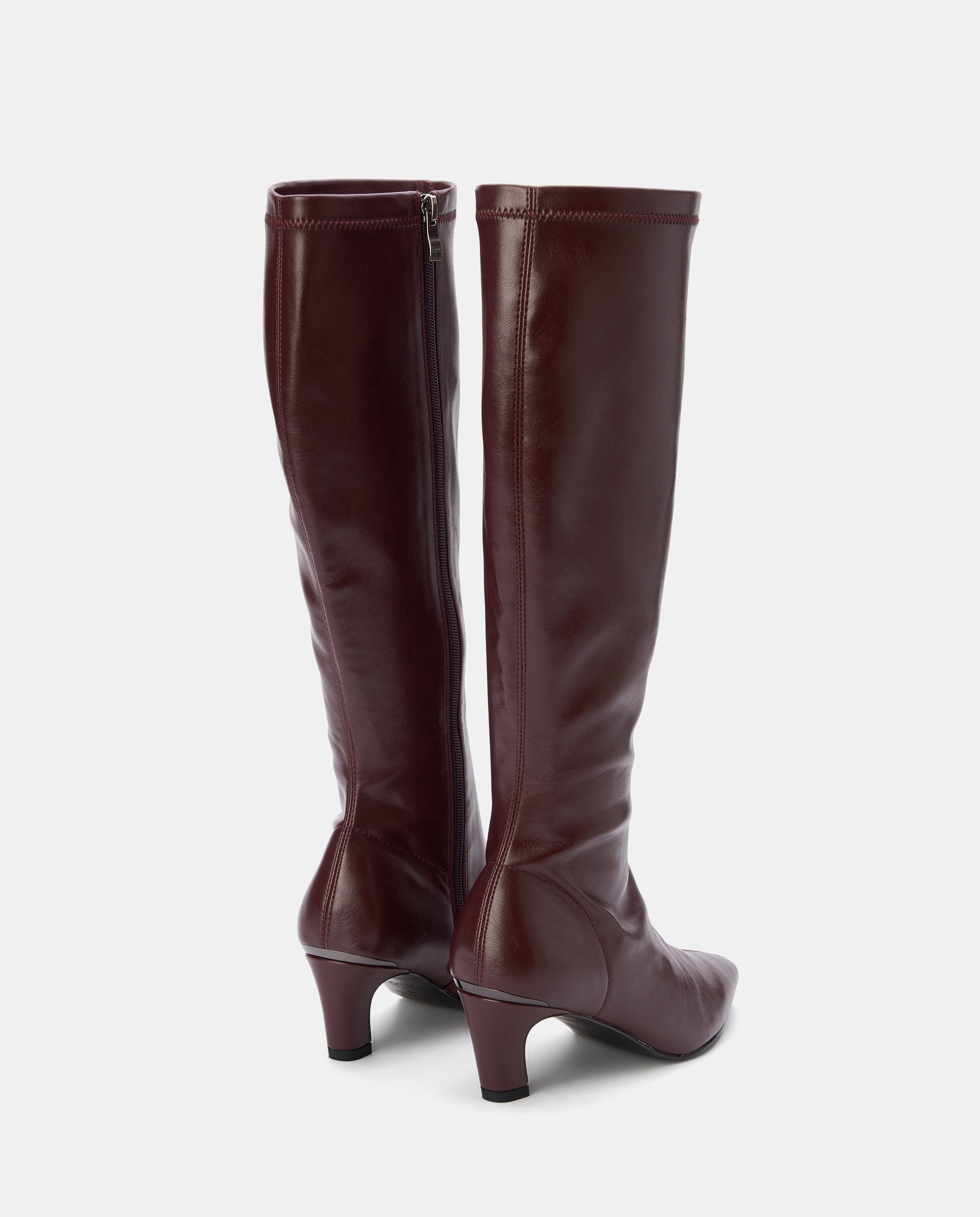 Botas Elásticas de Salto Bordeaux-3